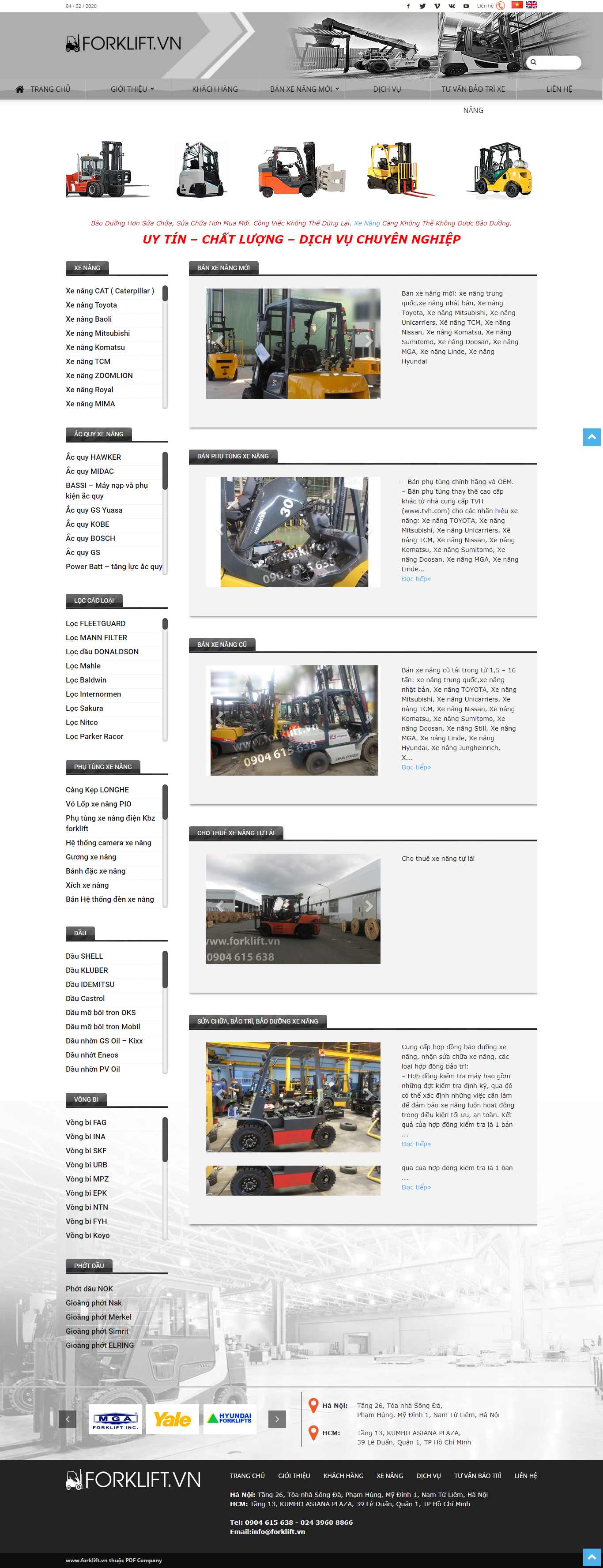 Thiết kế Web bán xe nâng hàng - forklift.vn