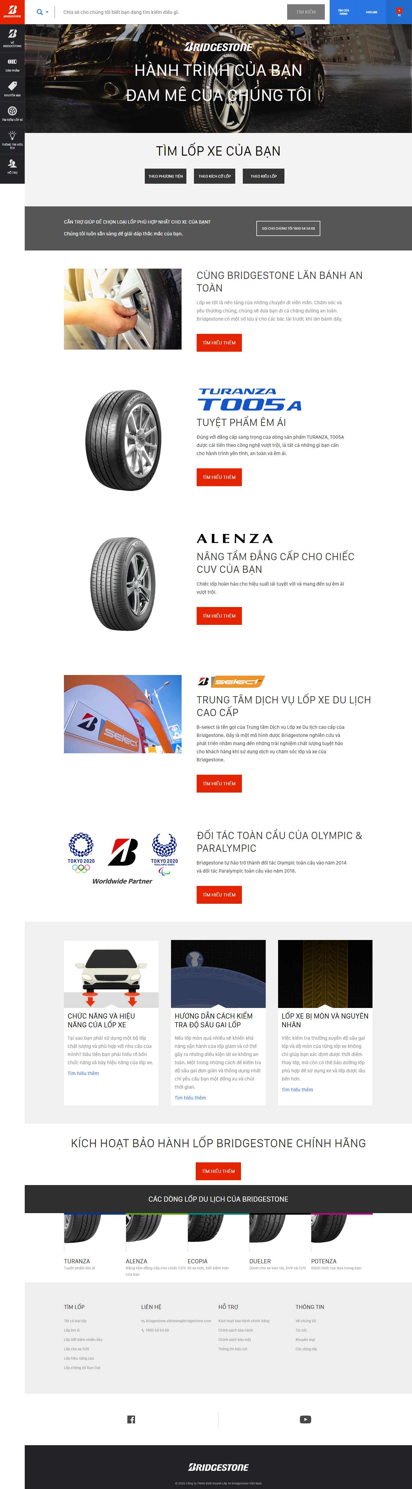 Thiết kế Web bán lốp xe máy, ô tô - www.bridgestone.com.vn