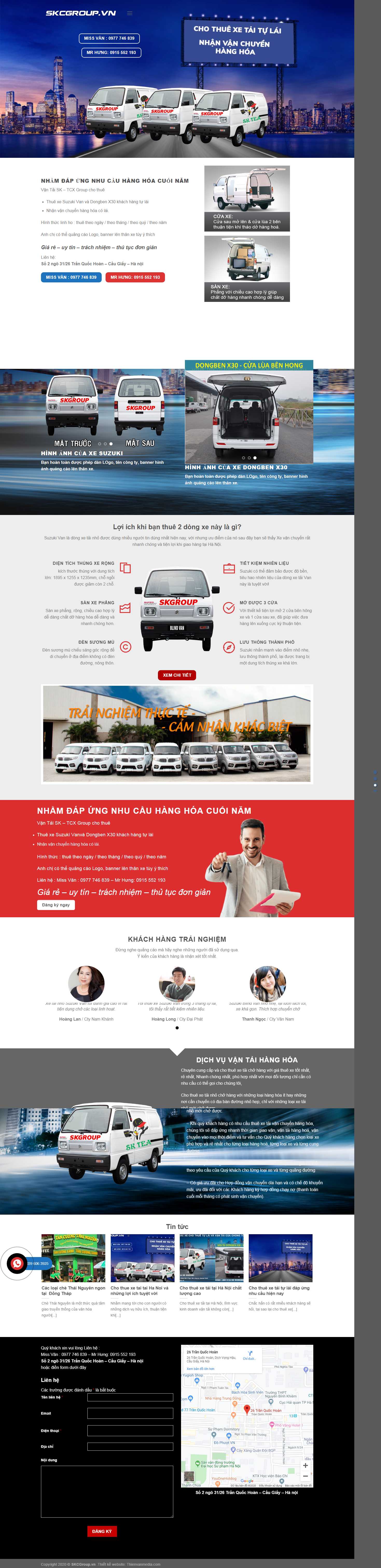 Thiết kế Web thuê xe tải - skcgroup.vn