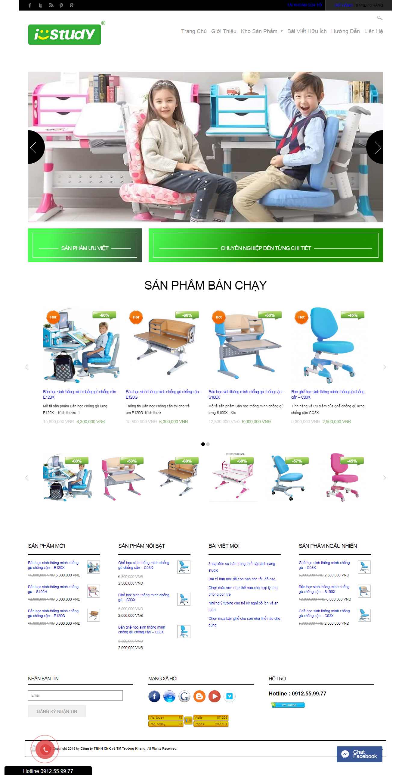 Thiết kế Web bàn học cho bé - banhoc.vn