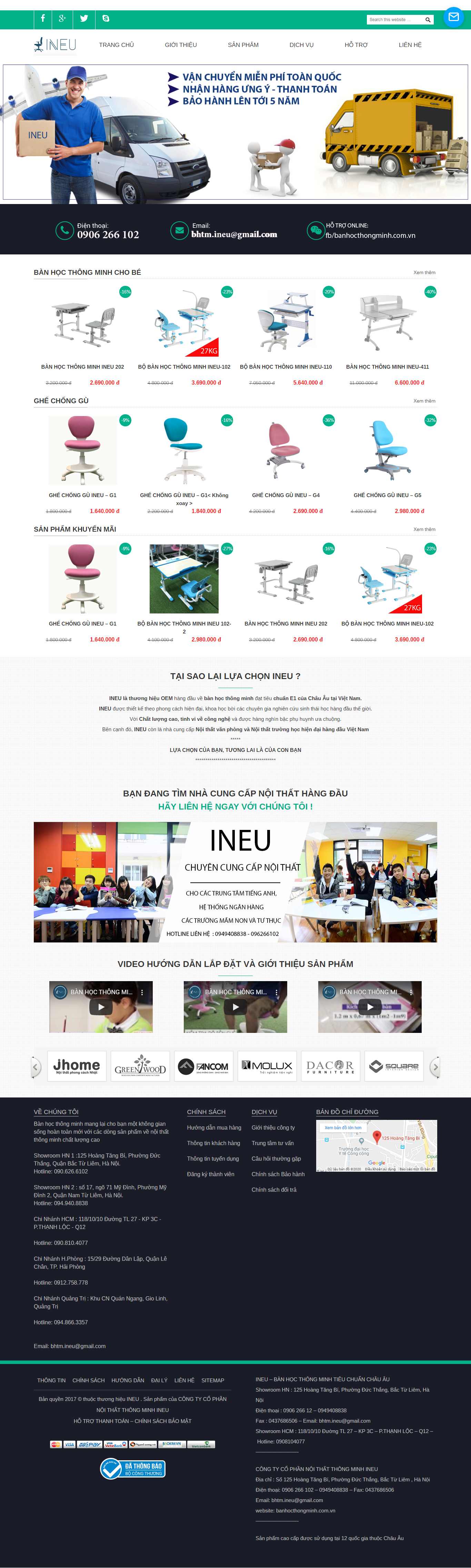 Thiết kế Web bàn học cho bé - banhocthongminh.com.vn