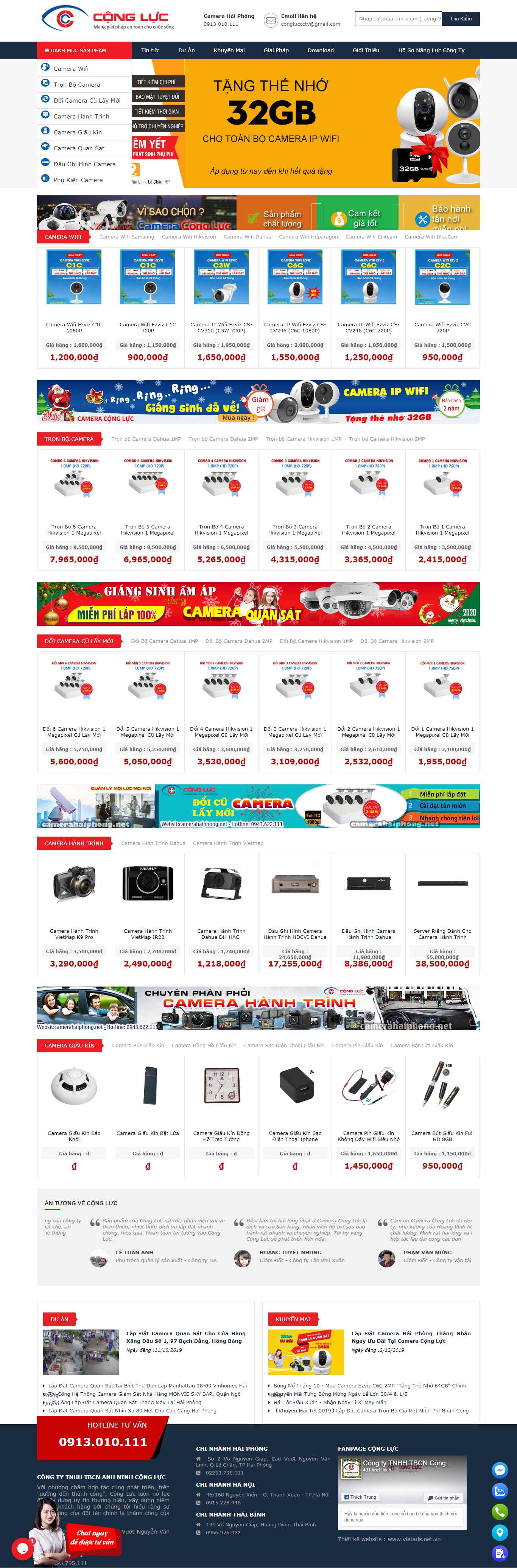 Thiết kế Web bán camera không dây - camerahaiphong.net