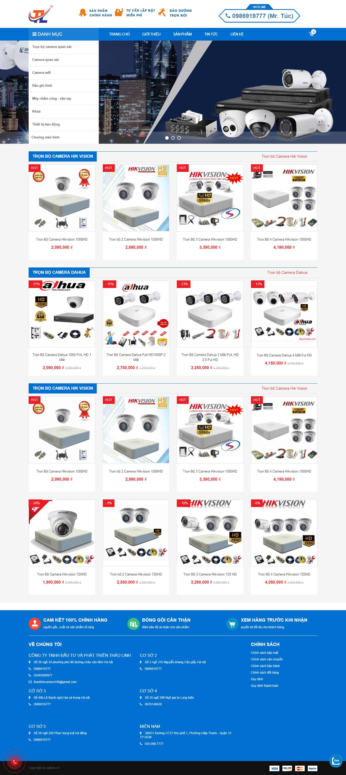 Thiết kế Web bán camera giám sát - thaolinhcamera.vn