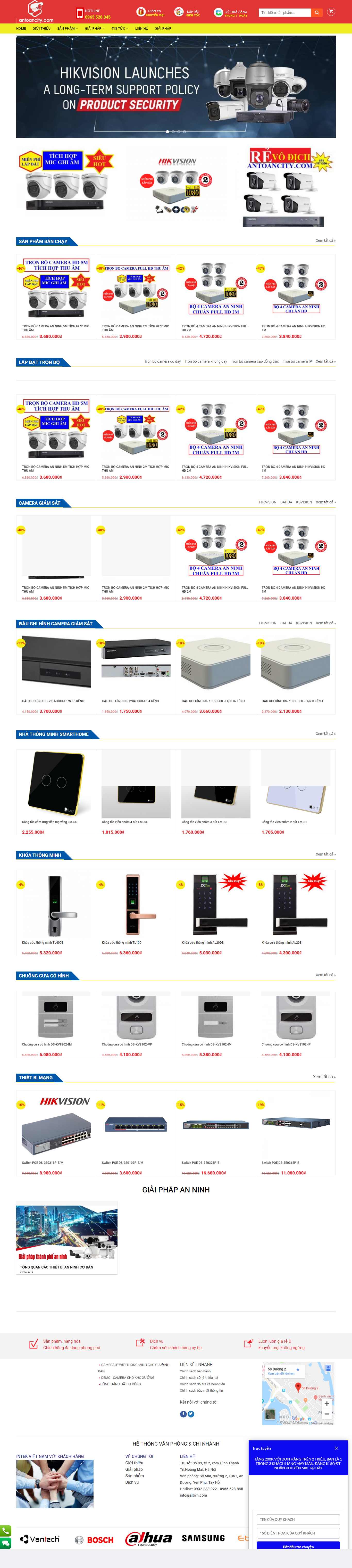 Thiết kế Web bán camera giám sát - antoancity.com