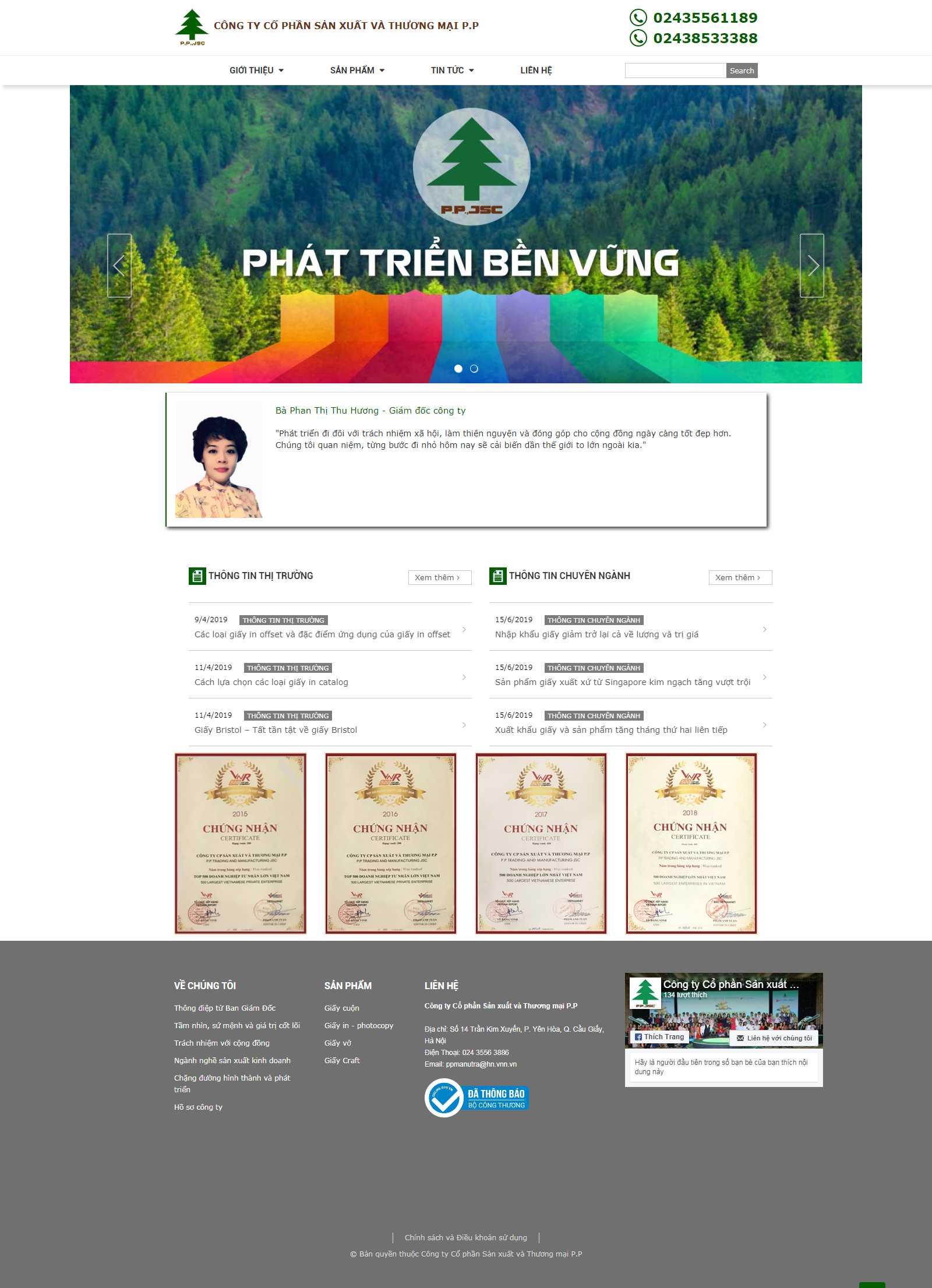 Thiết kế Web mới - www.pppaper.com.vn