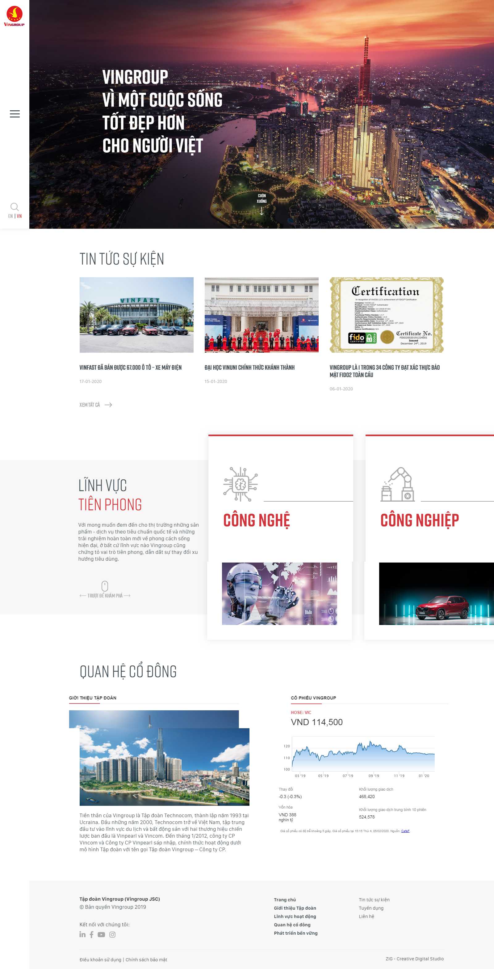 Thiết kế Web cho tập đoàn - vingroup.net