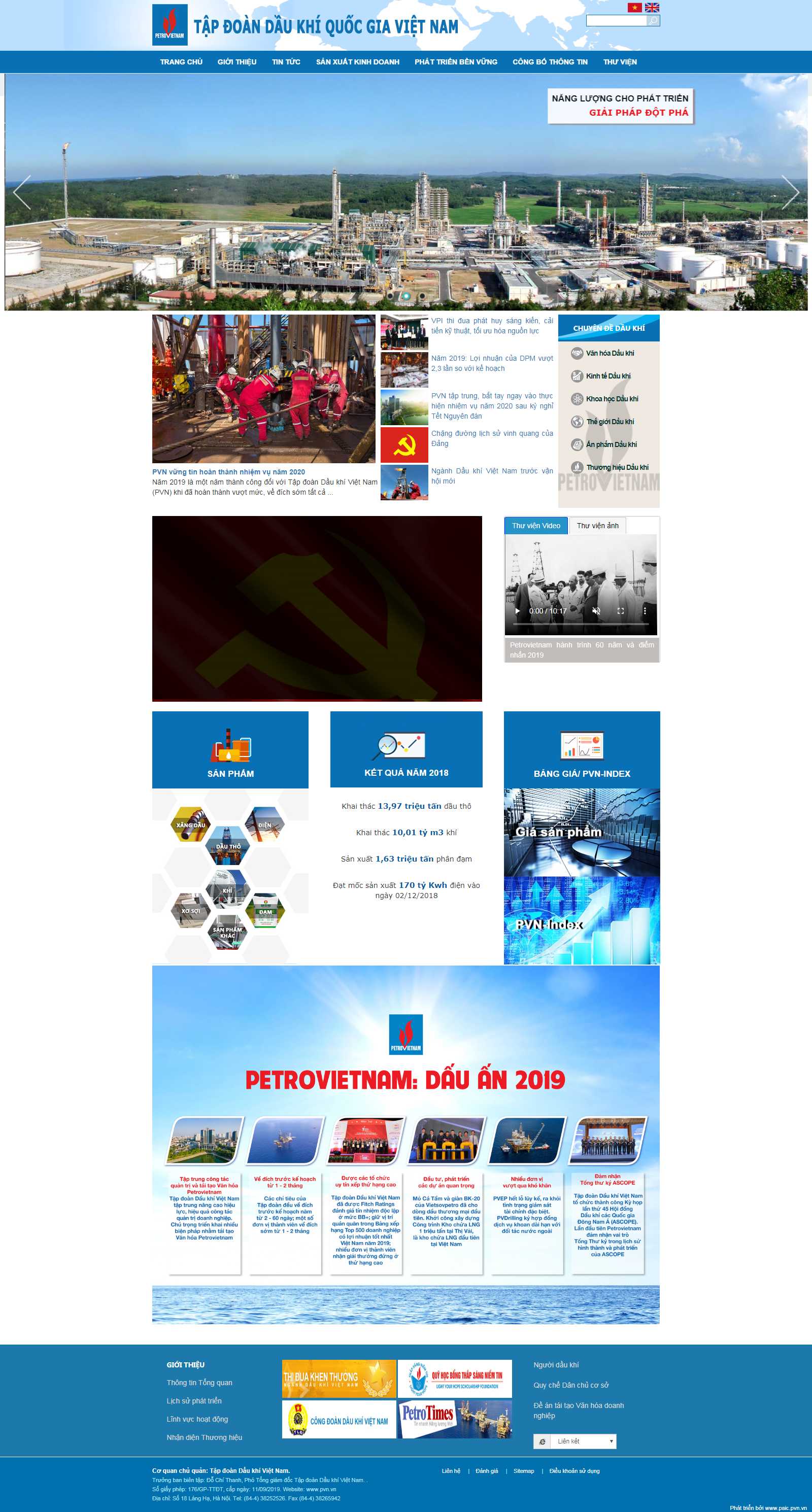 Thiết kế Web cho tập đoàn - www.pvn.vn