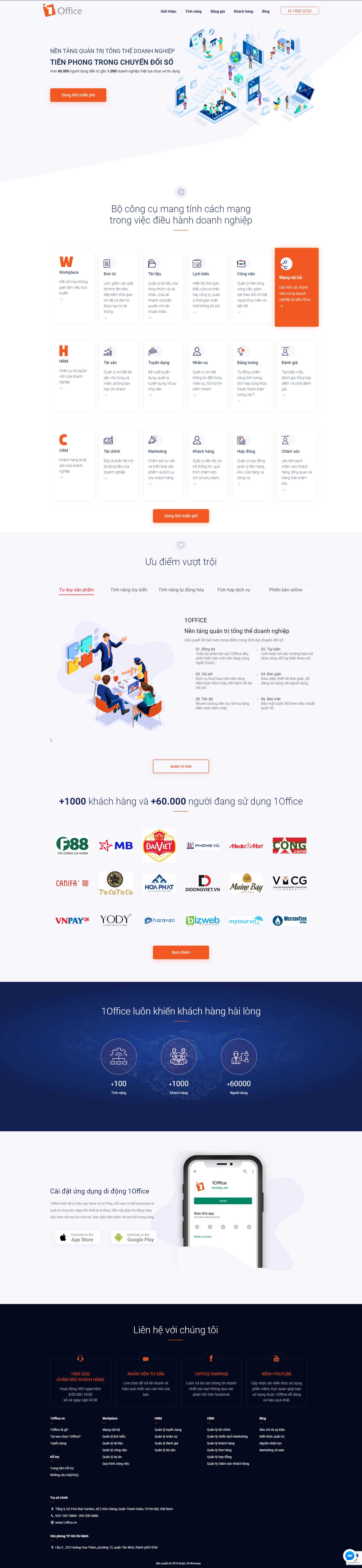 Thiết kế Web phần mềm - 1office.vn