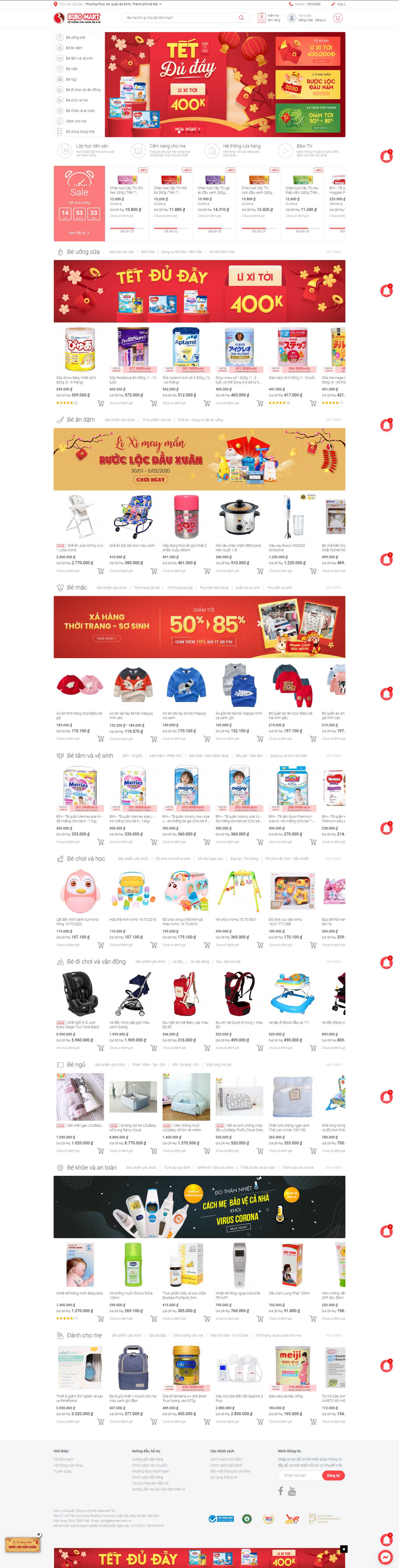 Thiết kế Web shop - bibomart.com.vn