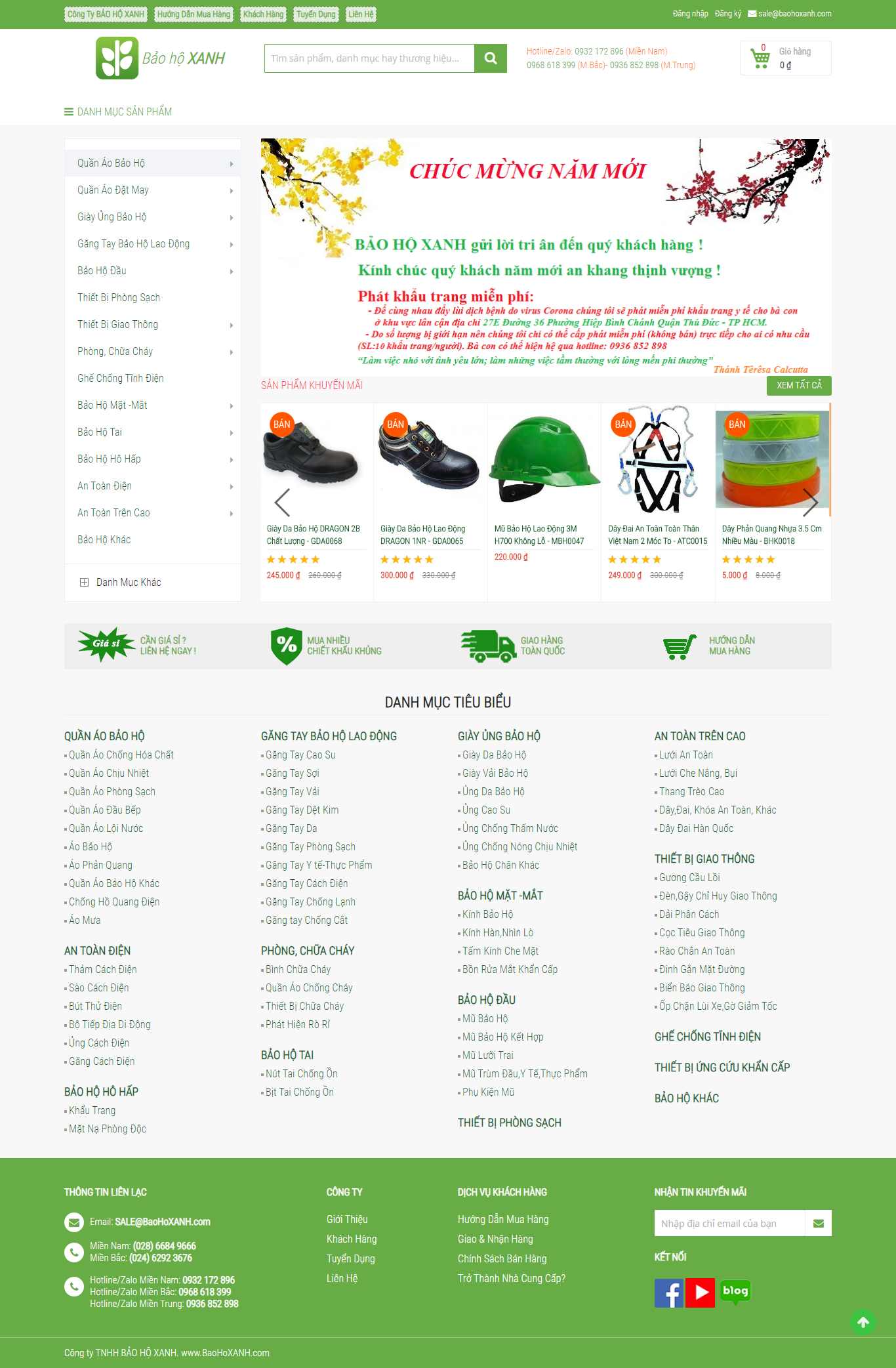 Thiết kế Web giày bảo hộ lao động - www.baohoxanh.com