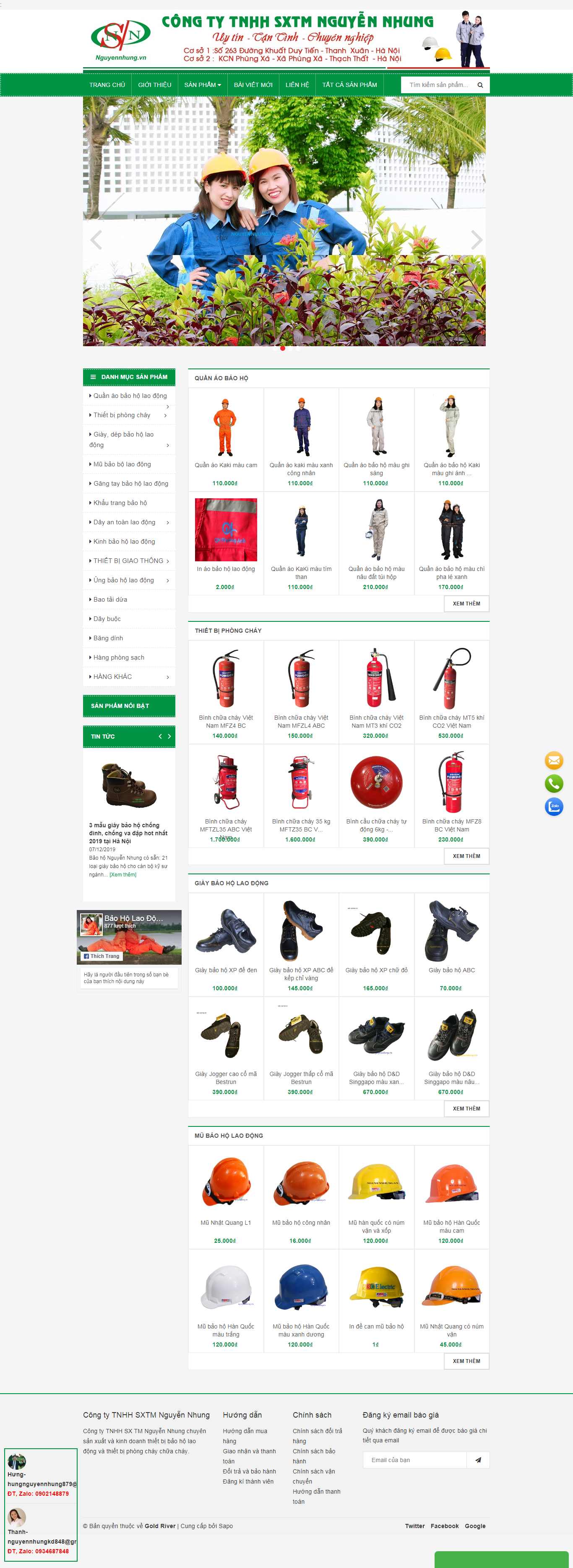 Thiết kế Web giày bảo hộ lao động - nguyennhung.vn