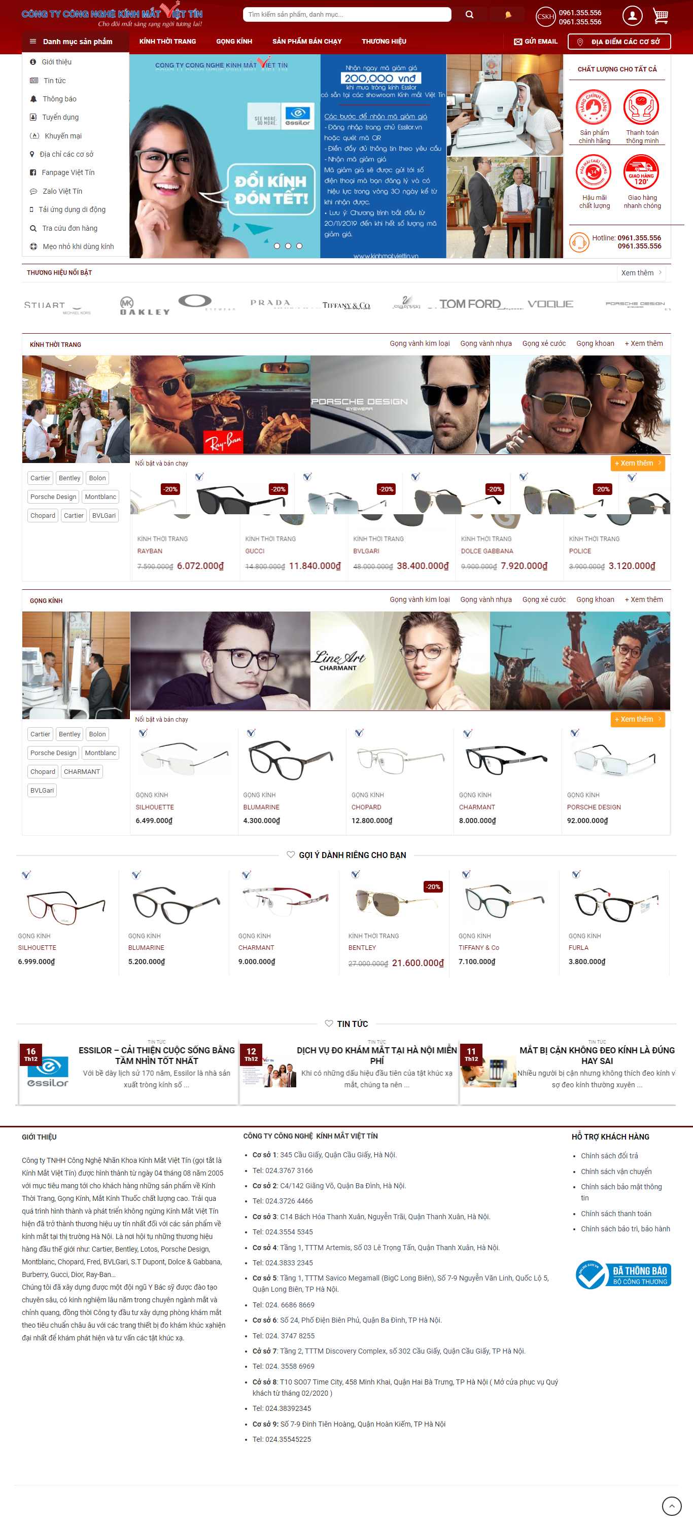 Thiết kế Web kinh mắt thời trang - kinhmatviettin.vn