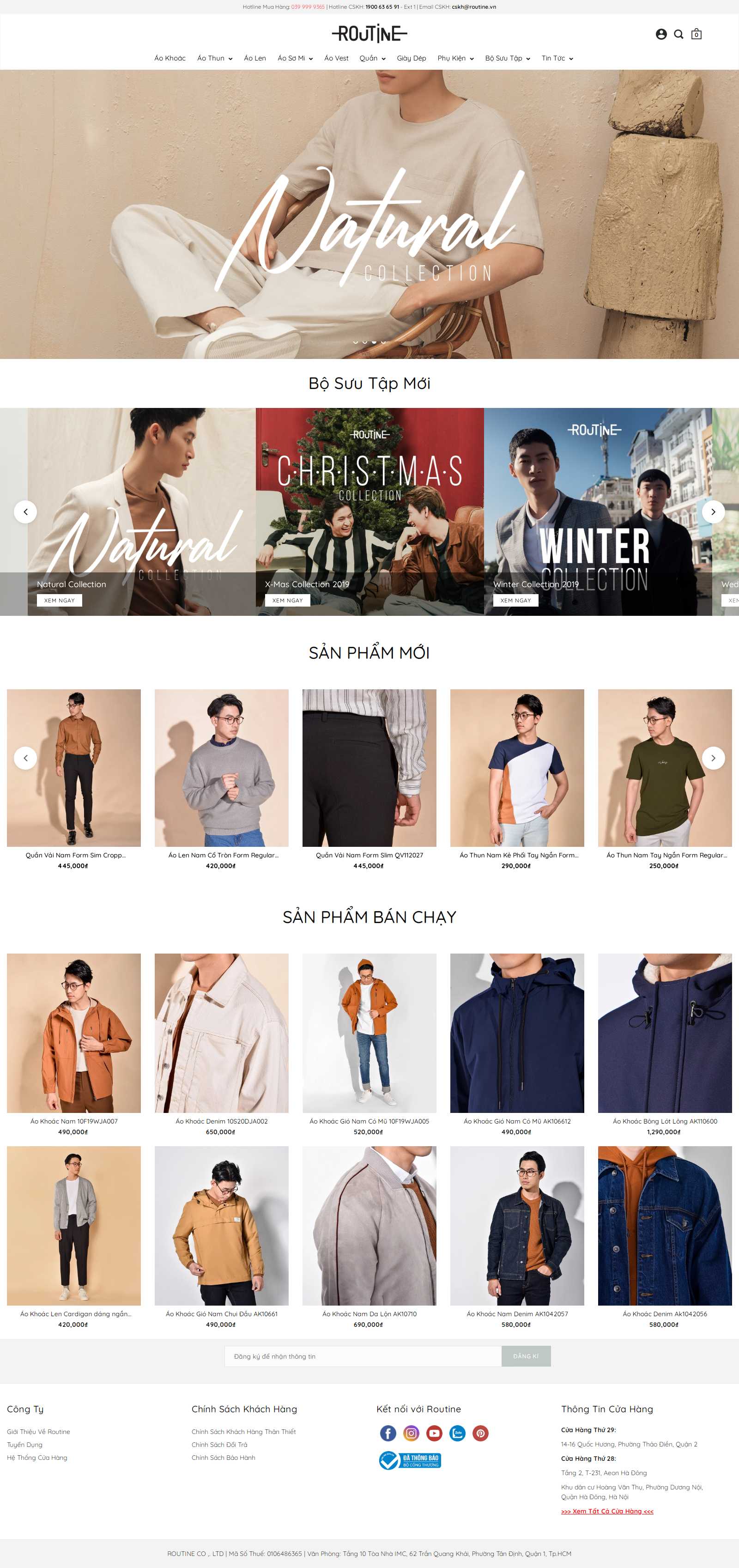 Thiết kế Web shop thời trang - routine.vn