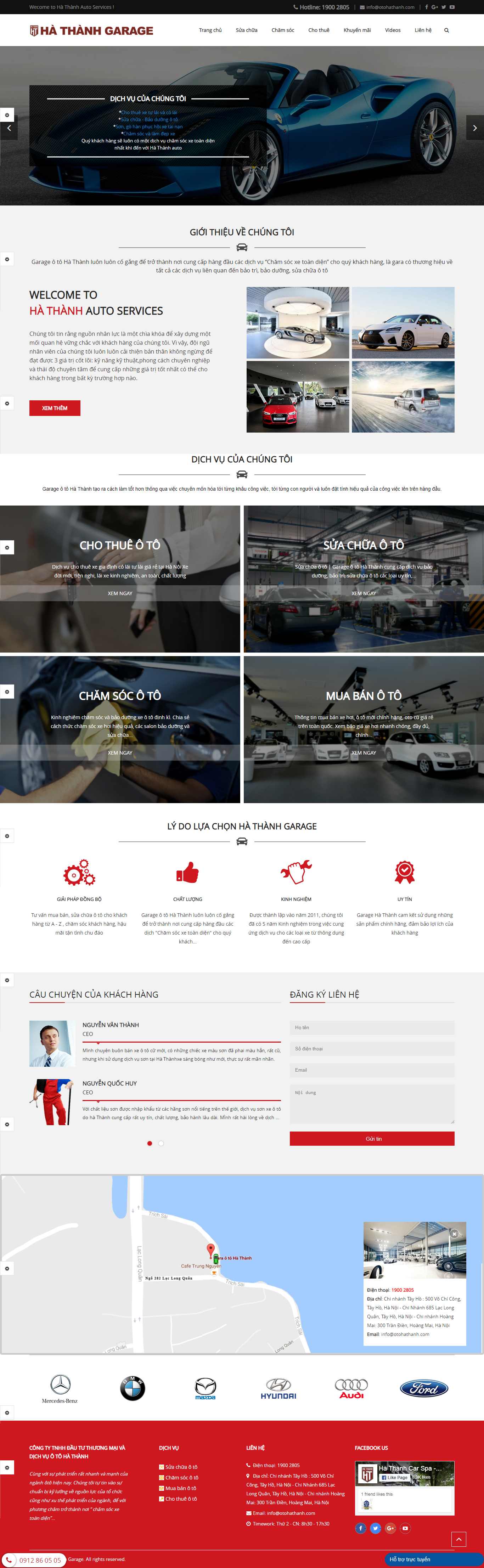 Thiết kế Web gara ô tô - otohathanh.com