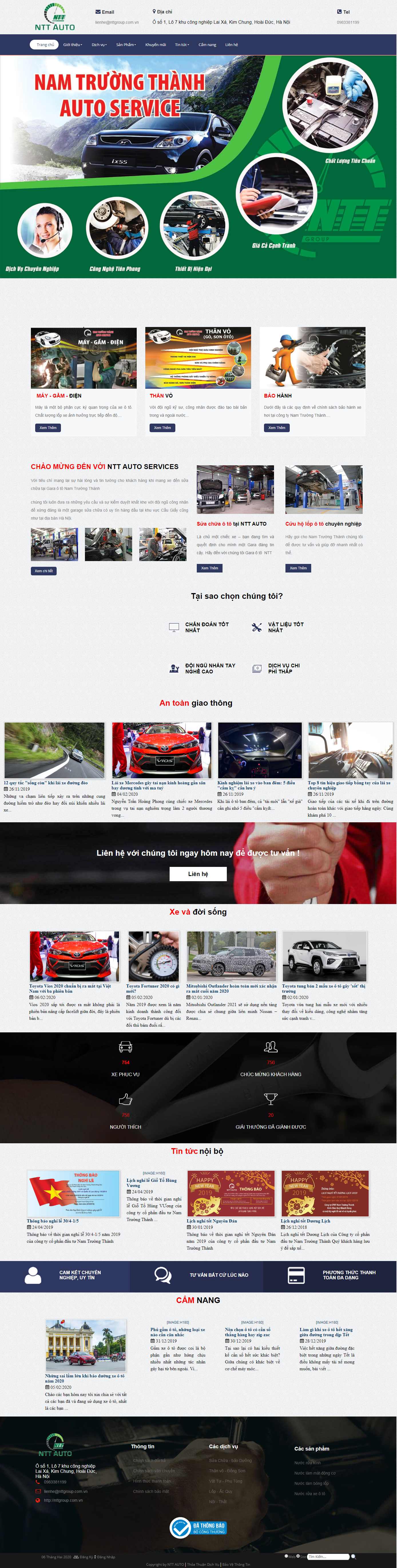 Thiết kế Web gara ô tô - www.nttgroup.com.vn
