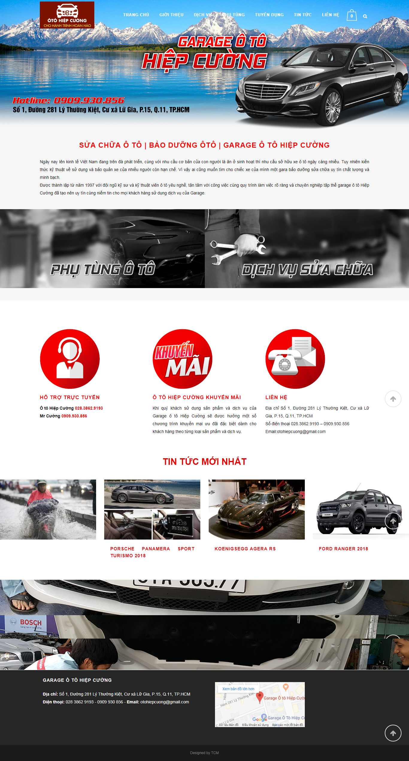 Thiết kế Web gara ô tô - otohiepcuong.com