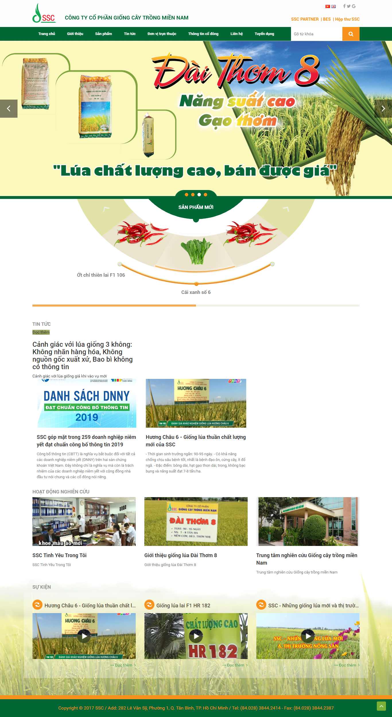Thiết kế Web giống cây trồng - ssc.com.vn