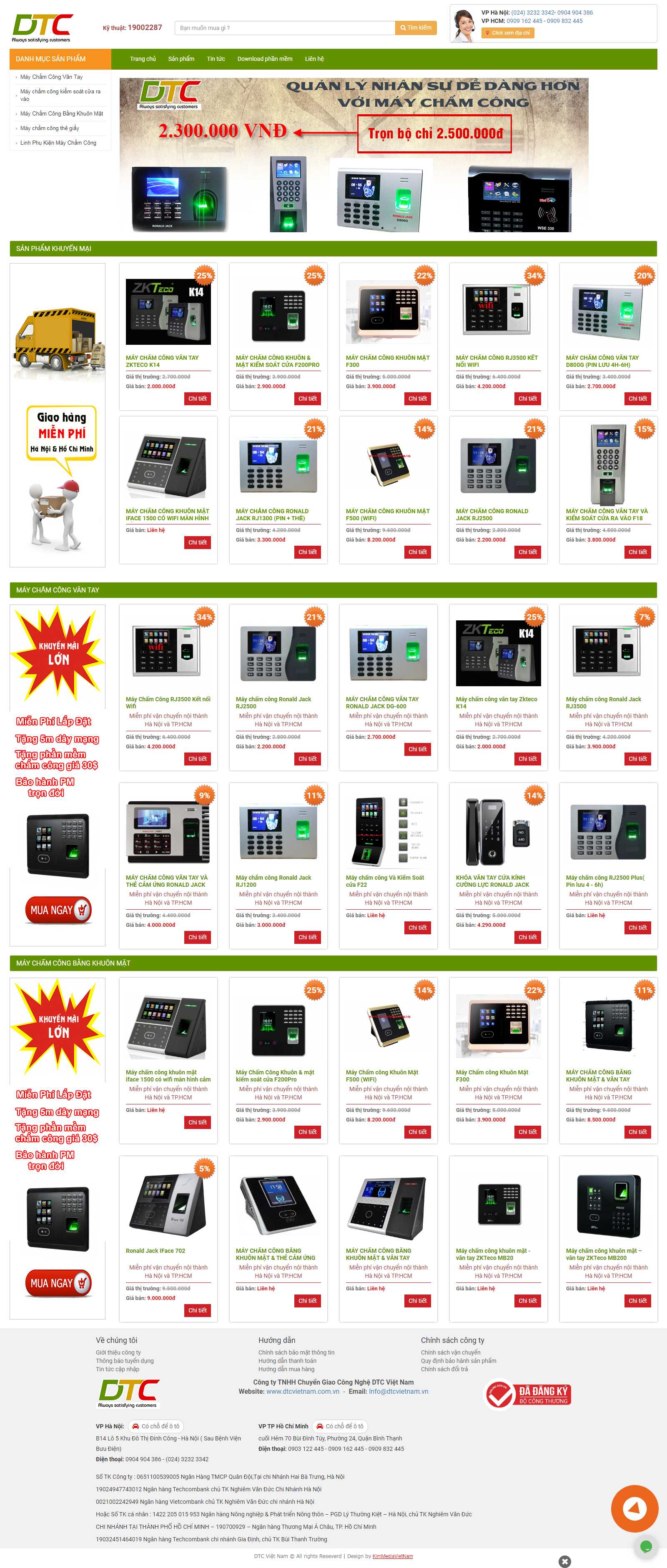Thiết kế Web máy chấm công - thegioimaychamcong.net