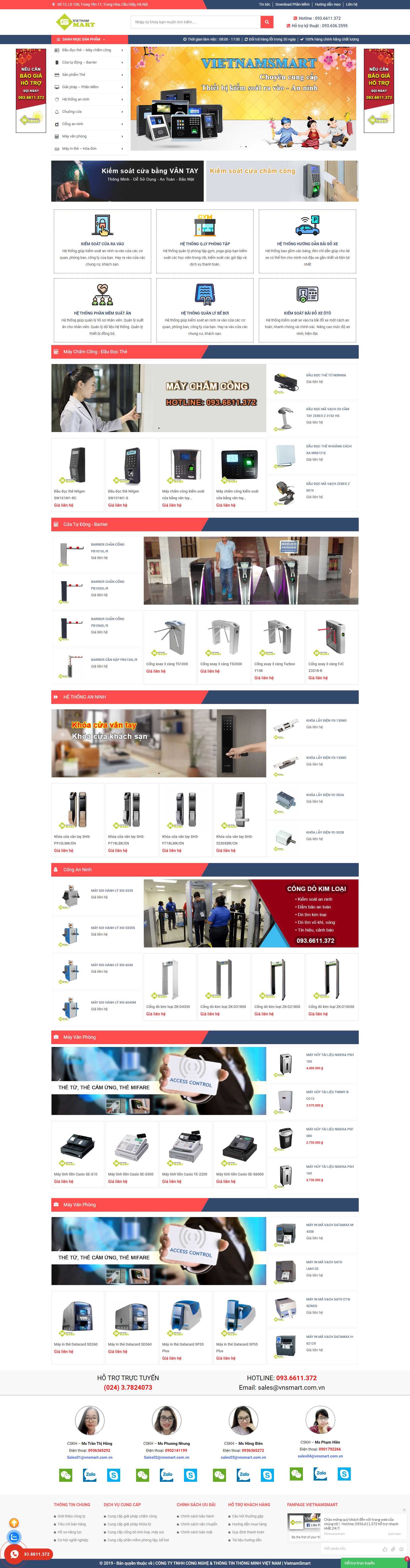 Thiết kế Web máy chấm công - vietnamsmart.com.vn