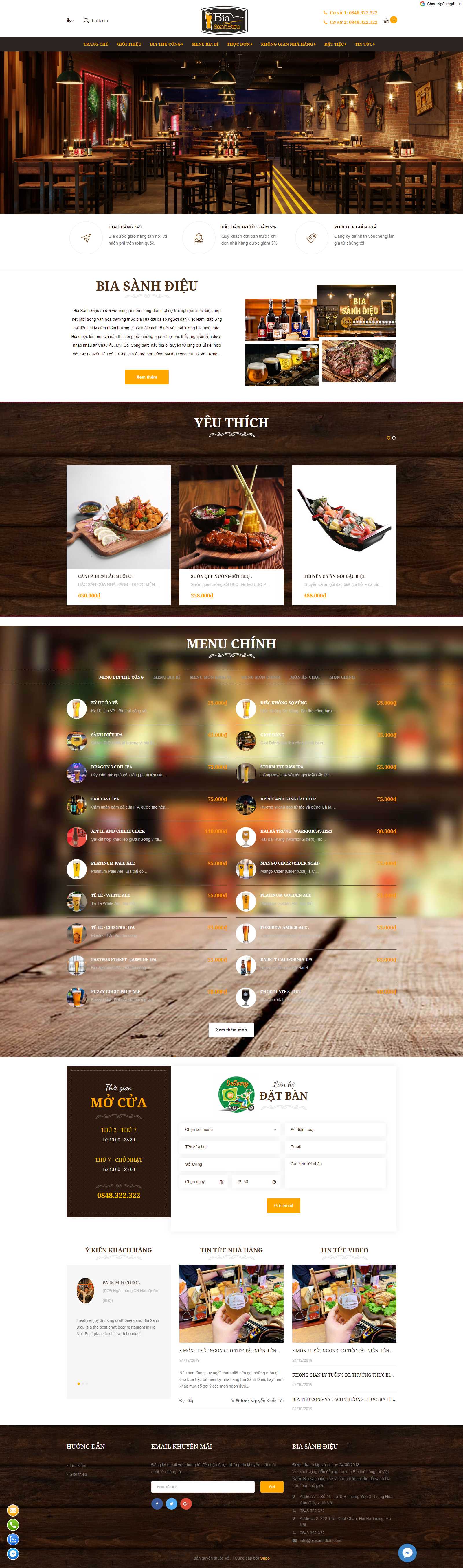 Thiết kế Web quán bia - biahoihanoi183.vn