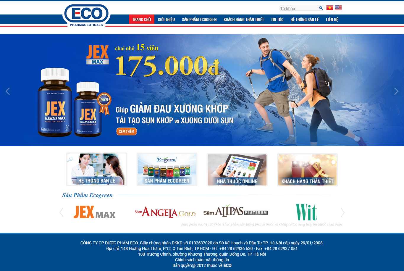 Thiết kế Web dược phẩm - ecopharma.com.vn