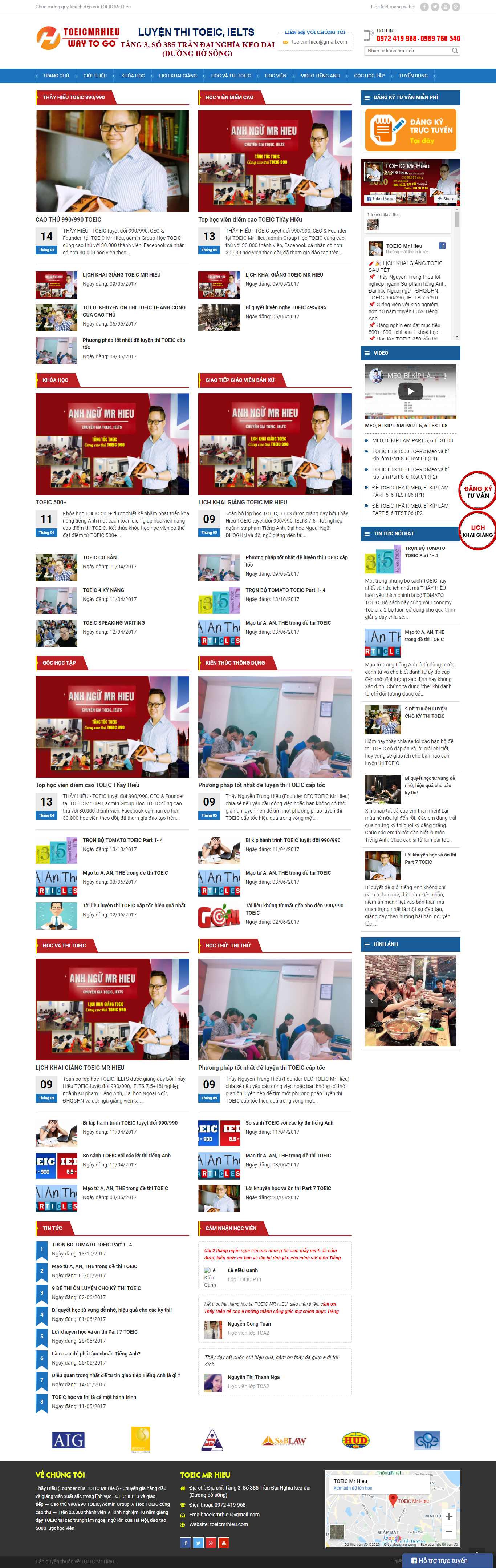 Thiết kế Web Giáo Dục Đào Tạo Trường học - toeicmrhieu.com