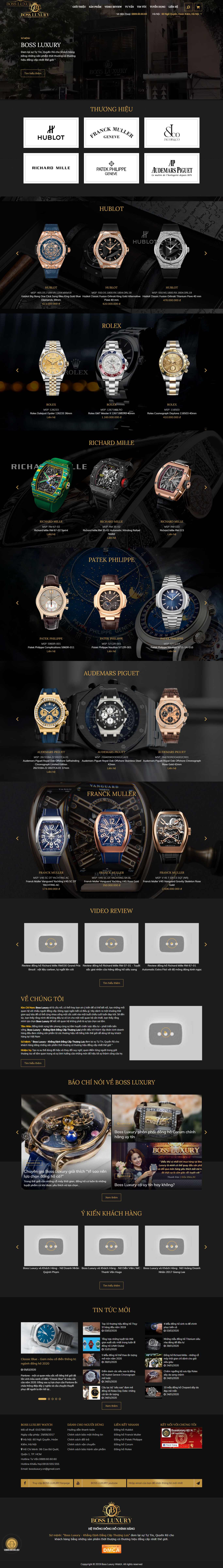 Thiết kế Web đồng hồ - bossluxurywatch.vn