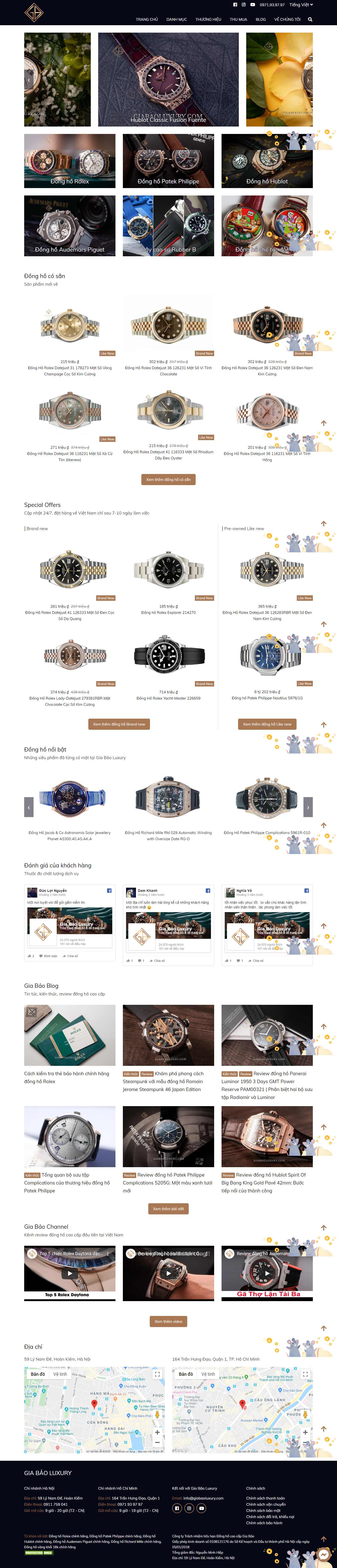 Thiết kế Web đồng hồ - giabaoluxury.com