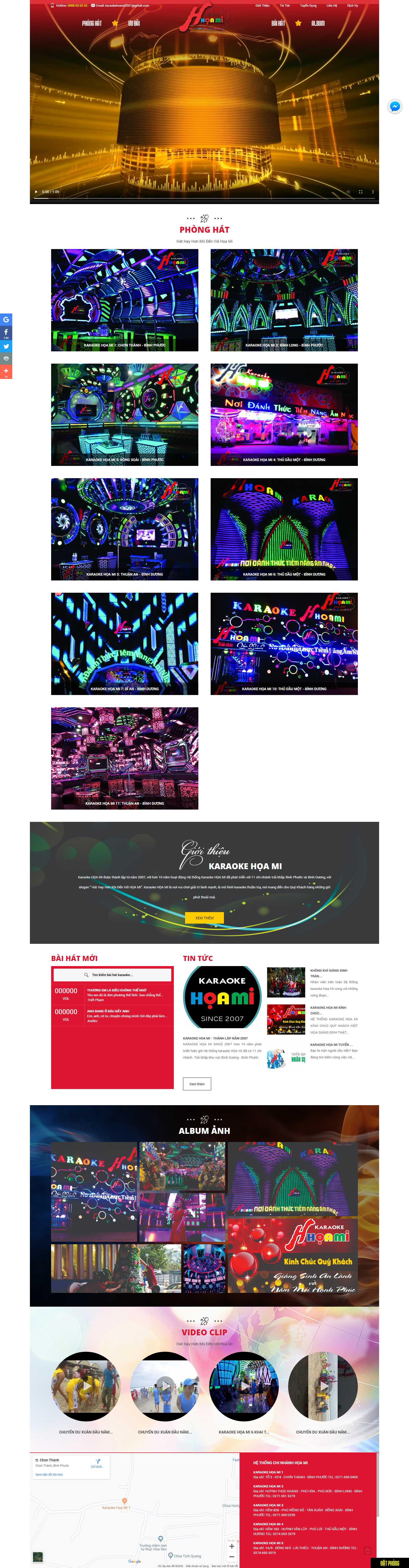 Thiết kế Web quán karaoke - karaokehoami.vn
