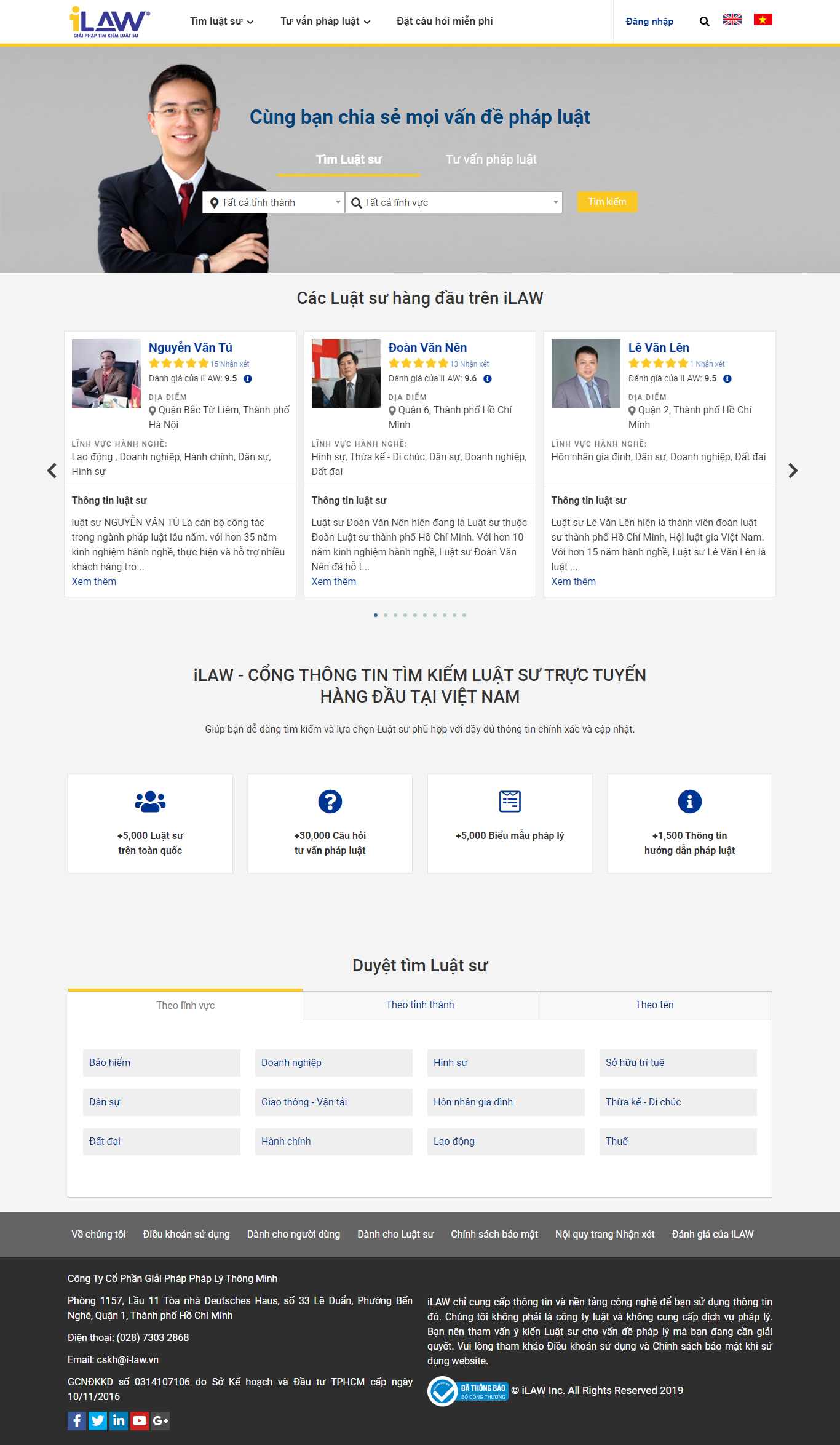 Thiết kế Web Luật Sư - i-law.vn