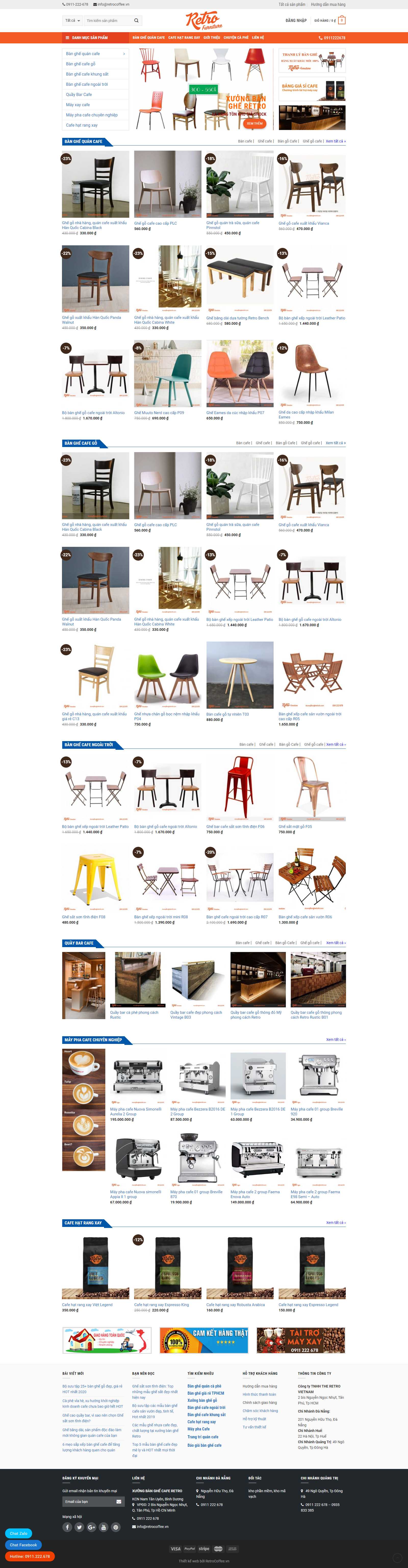 Thiết kế Web quán cafe - xuongbanghecafe.com