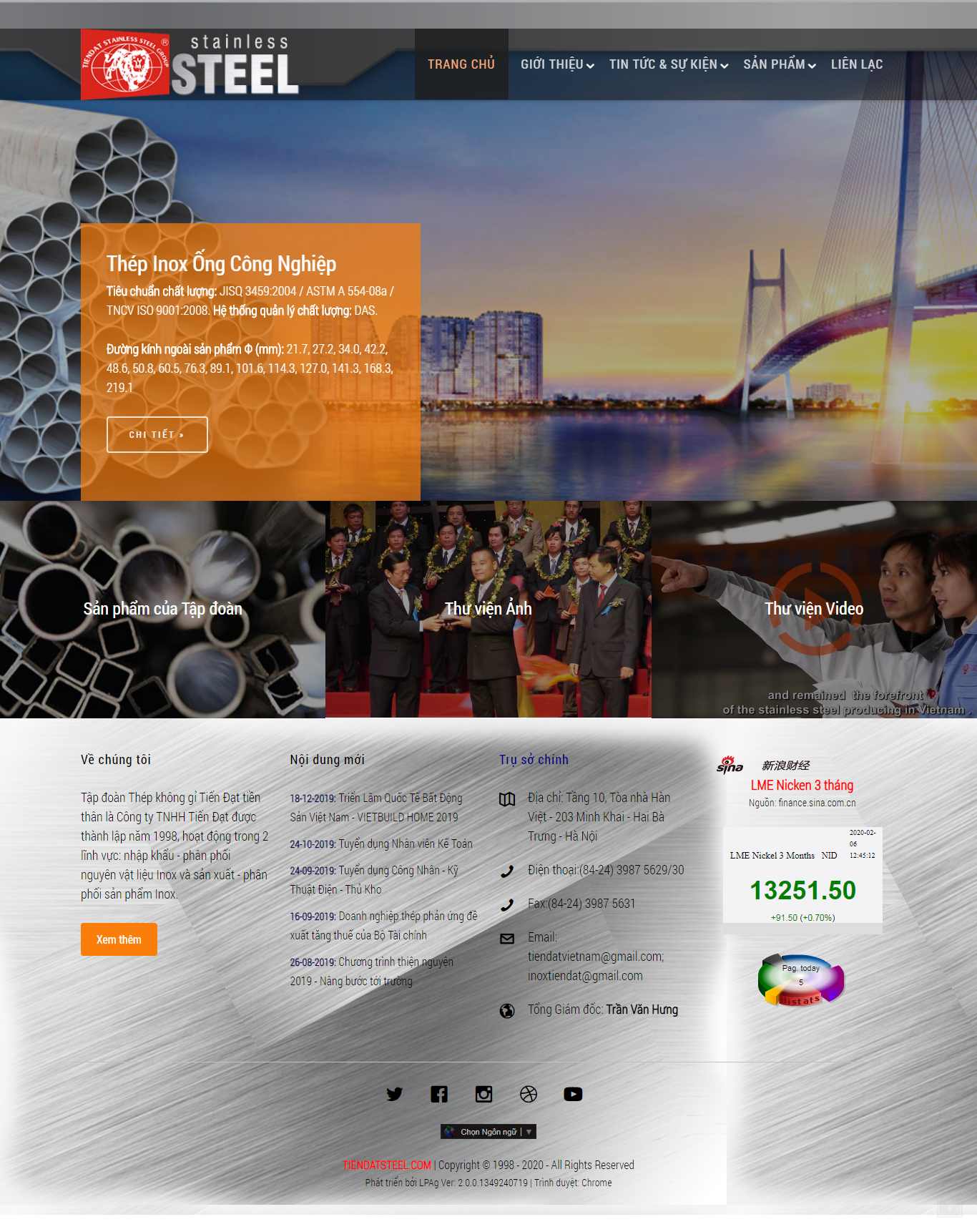 Thiết kế Web tập đoàn tổng công ty - www.tiendatsteel.com