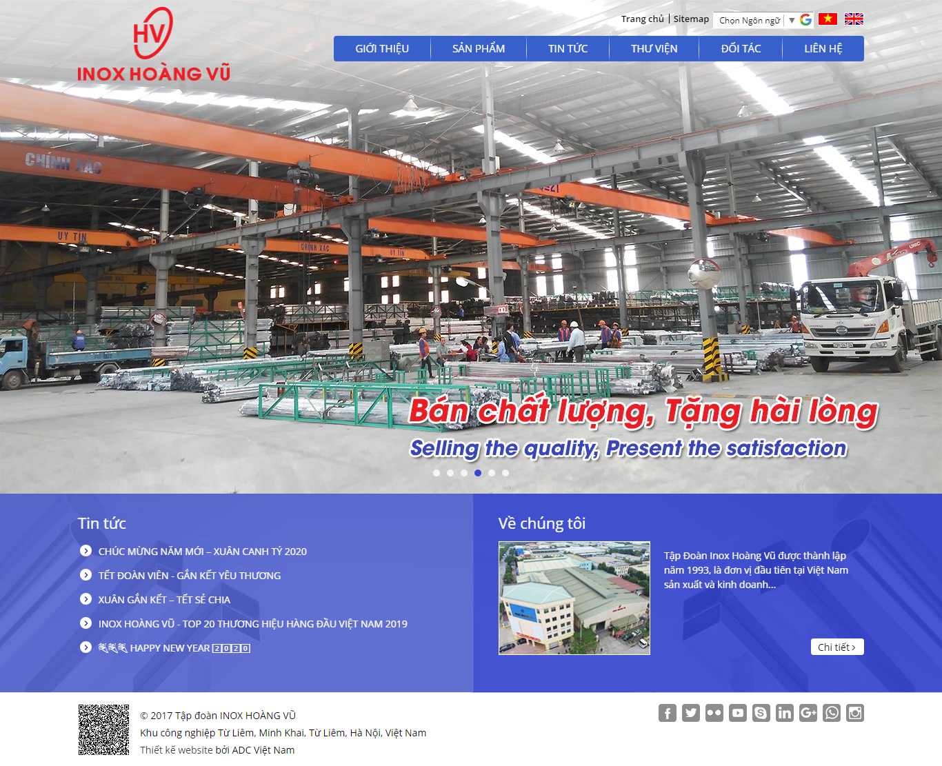 Thiết kế Web tập đoàn tổng công ty - inoxhoangvu.com