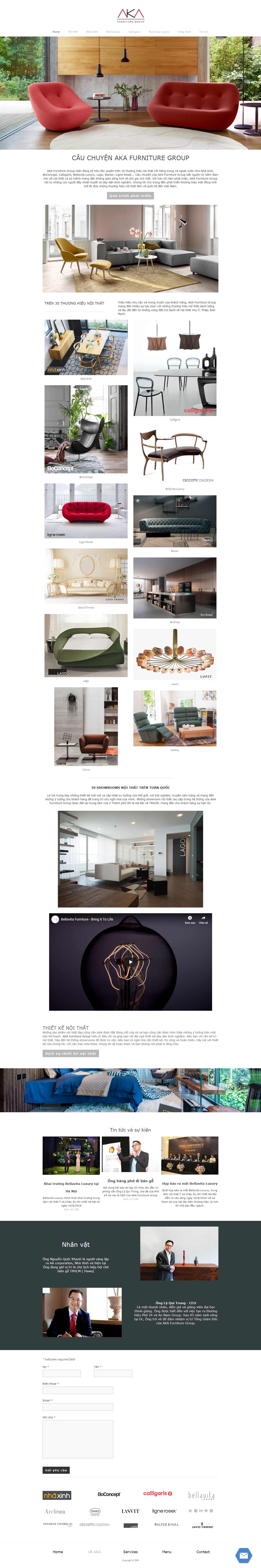 Thiết kế Web tập đoàn tổng công ty - www.akafurniture.com.vn