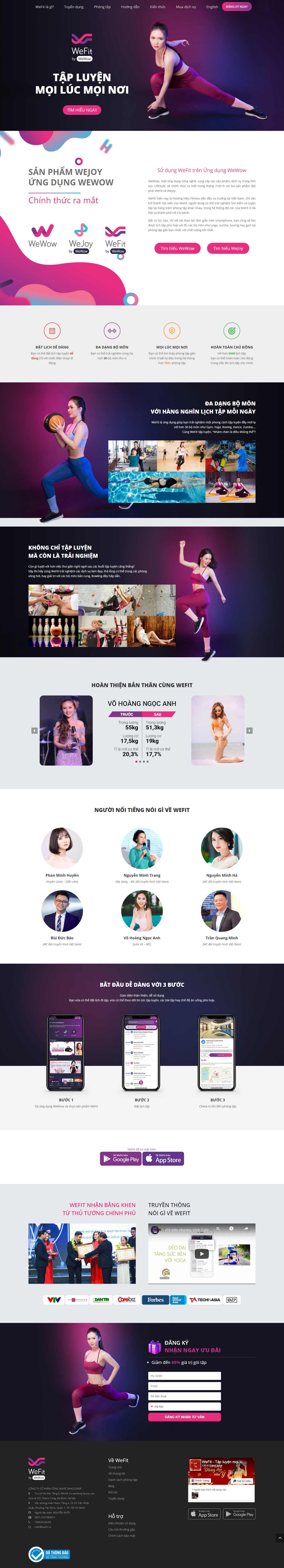 Thiết kế Web phòng tập Fitness - wefit.vn