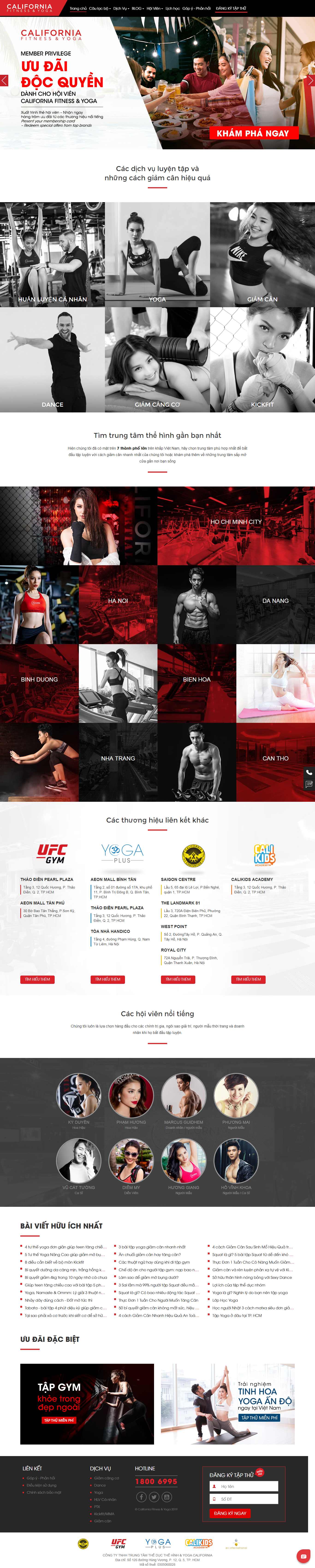 Thiết kế Web phòng tập Fitness - www.cfyc.com.vn