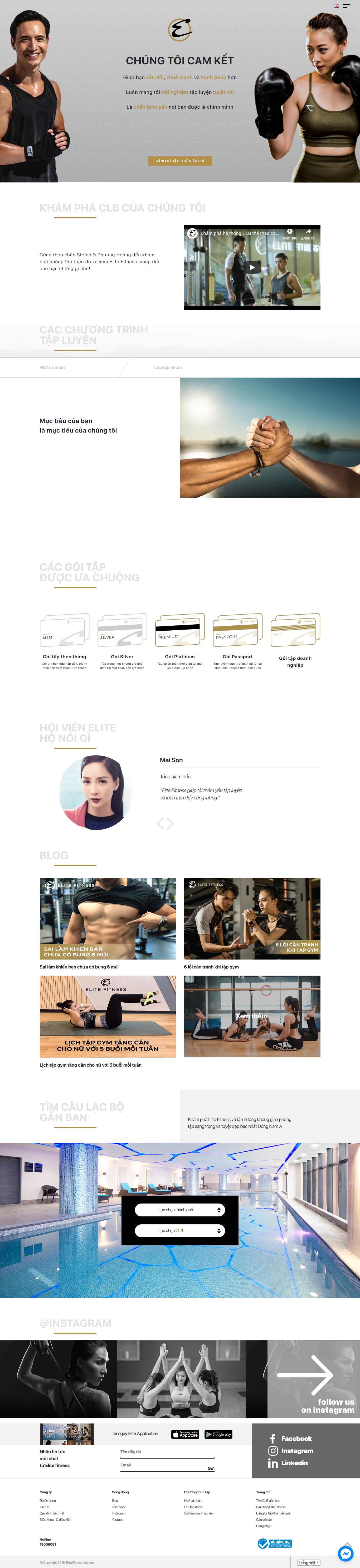 Thiết kế Web phòng tập Fitness - elitefitness.com.vn