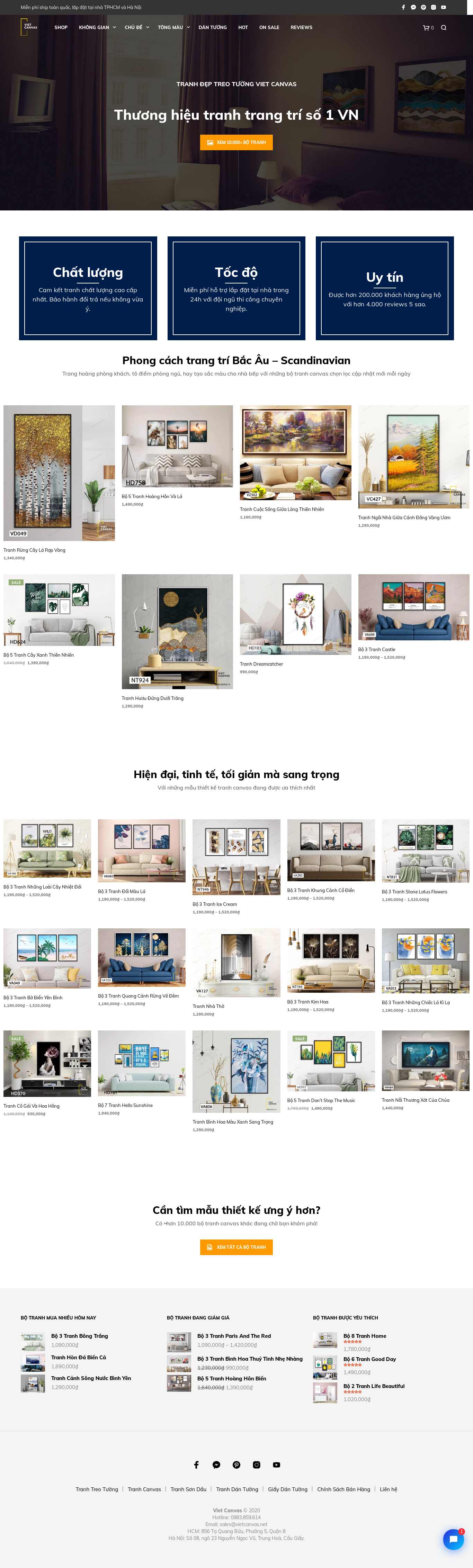 Thiết kế Web bán khung tranh ảnh - vietcanvas.net