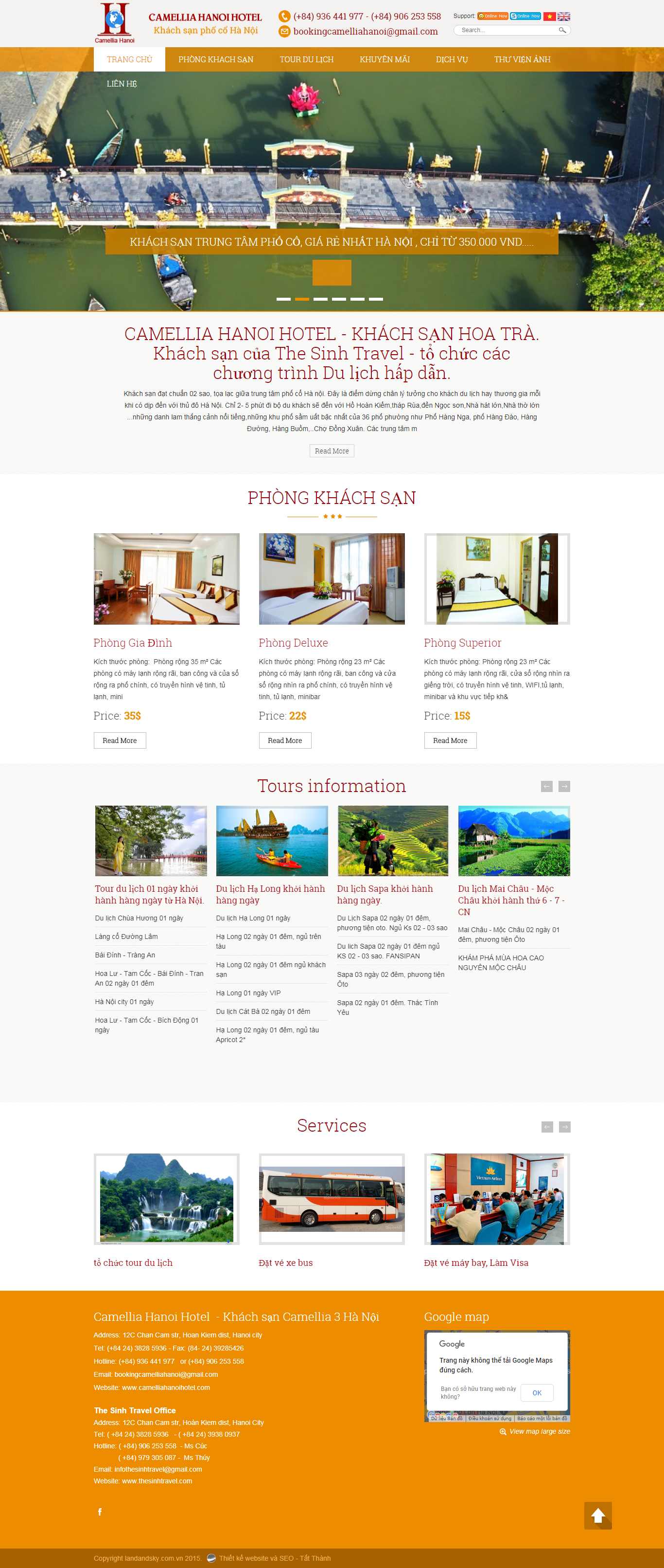 Thiết kế Web khách sạn đà nẵng - camelliahanoihotel.com
