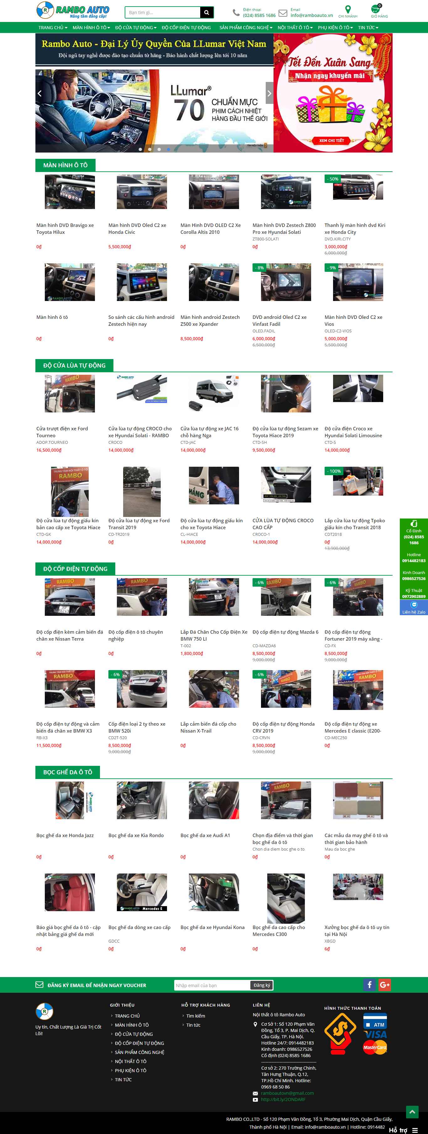 Thiết kế Web bán phụ kiện ô tô - ramboauto.vn