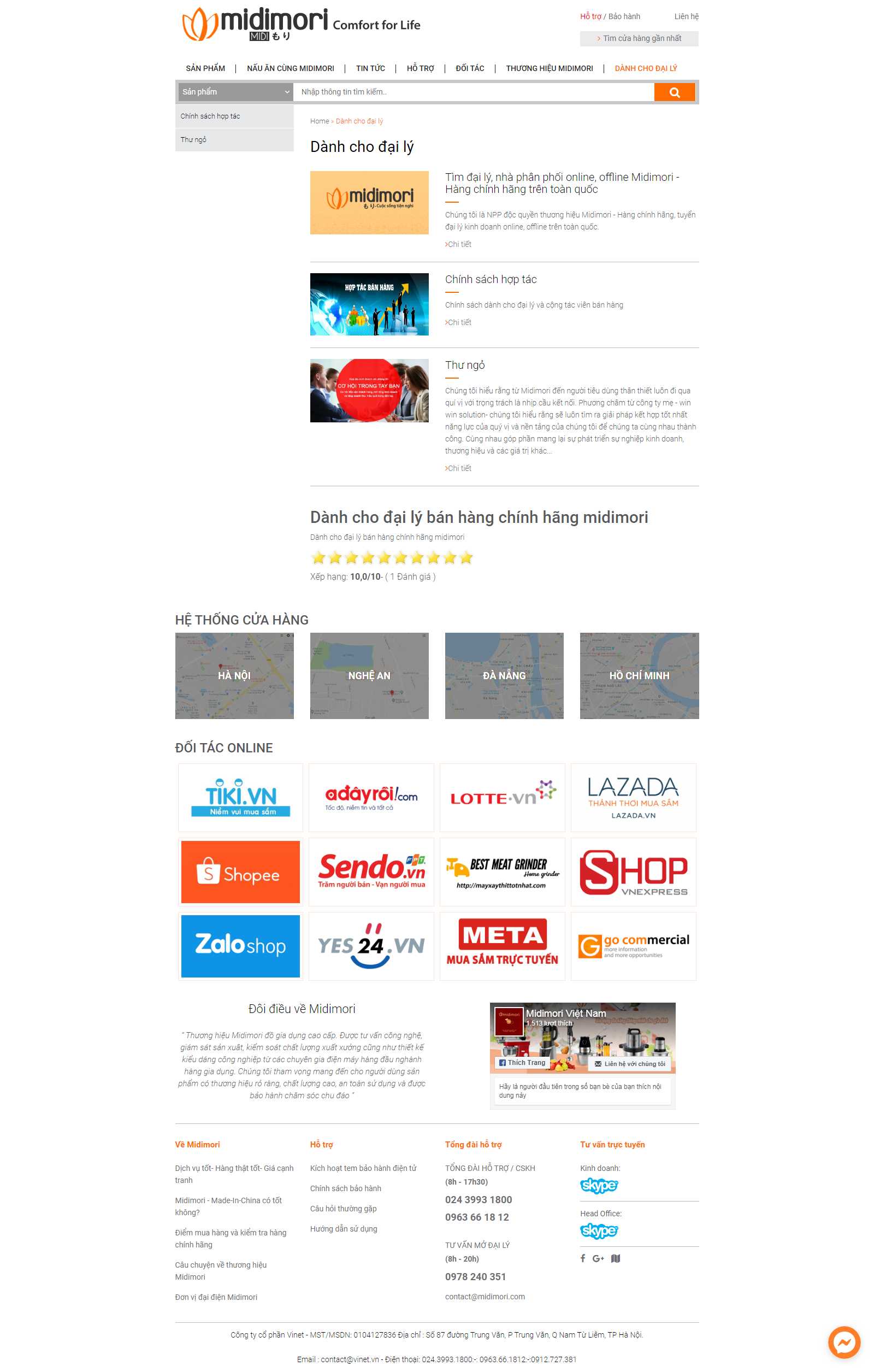 Thiết kế Web nhà phân phối - midimori.vn