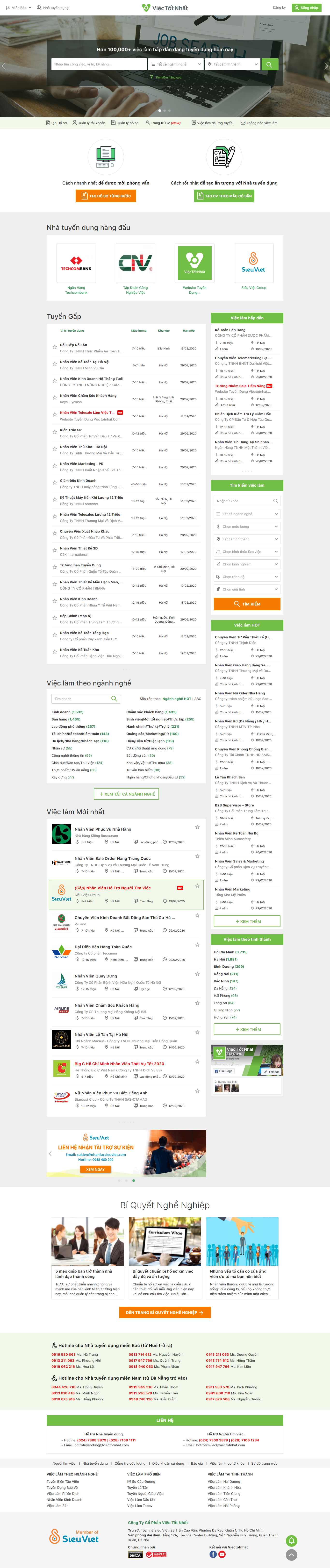 Thiết kế Web tuyển dụng web việc làm - viectotnhat.com