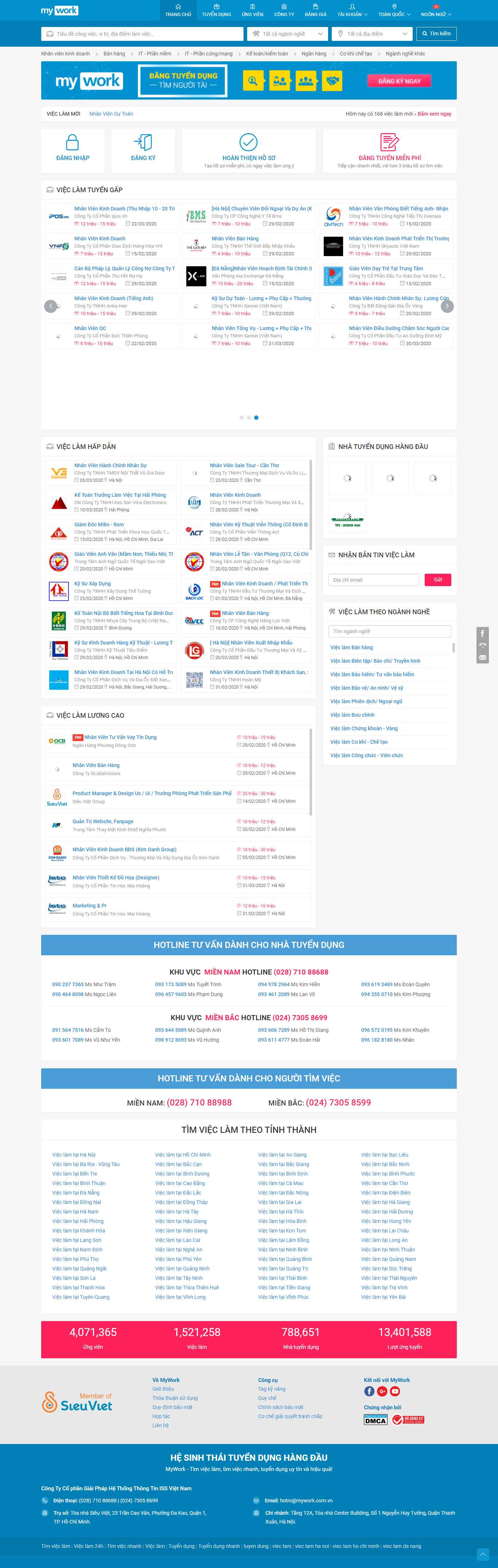 Thiết kế Web tuyển dụng web việc làm - mywork.com.vn