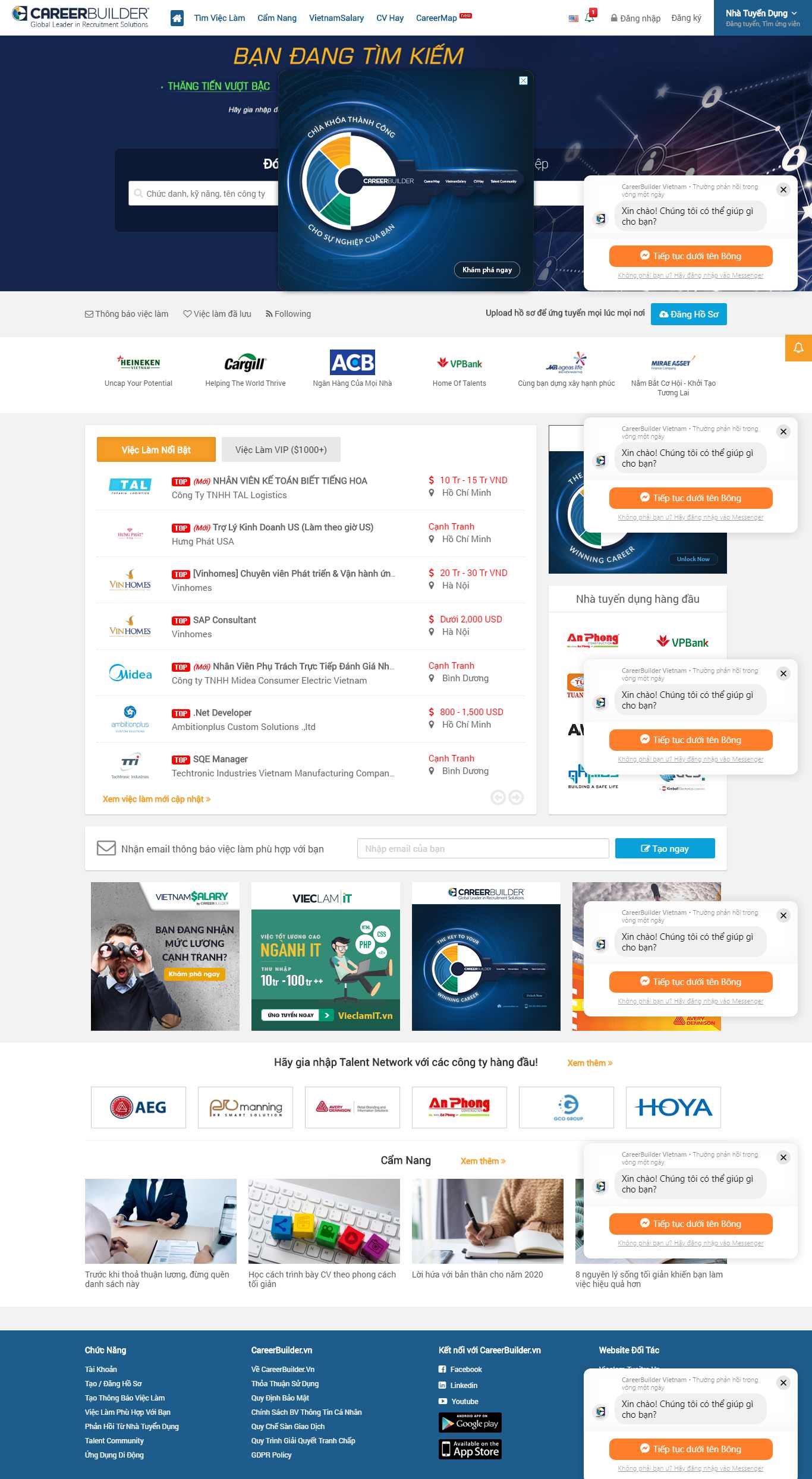 Thiết kế Web tuyển dụng web việc làm - careerbuilder.vn