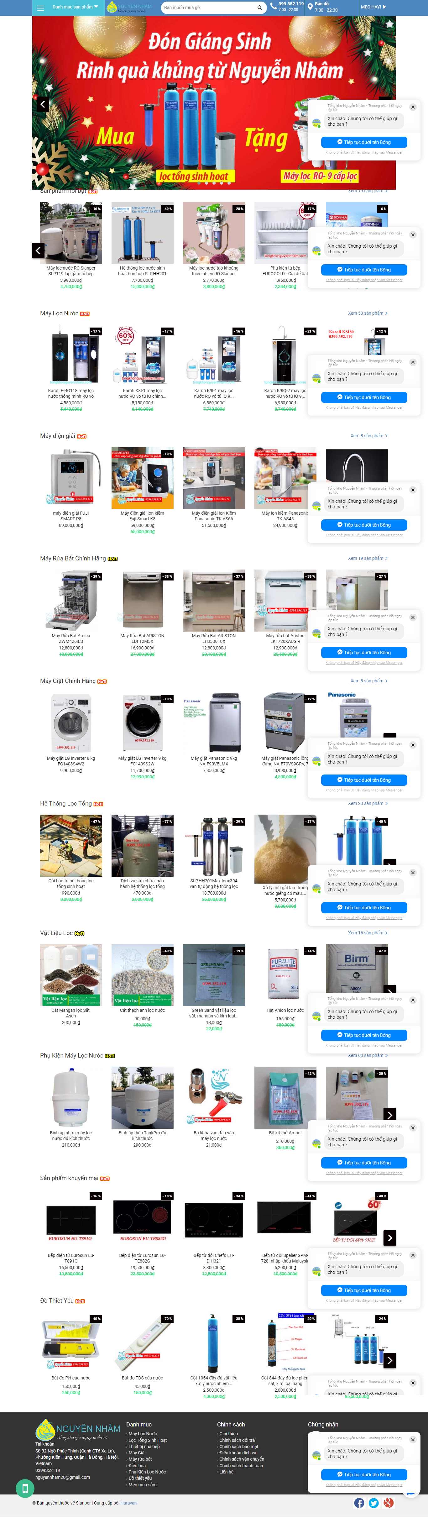 Thiết kế Web bán máy rửa chén bát - tongkhonguyennham.com
