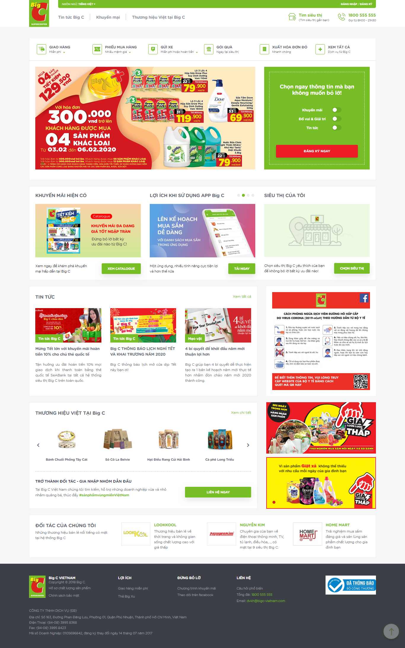 Thiết kế Web bán đồ tạp hoá - www.bigc.vn