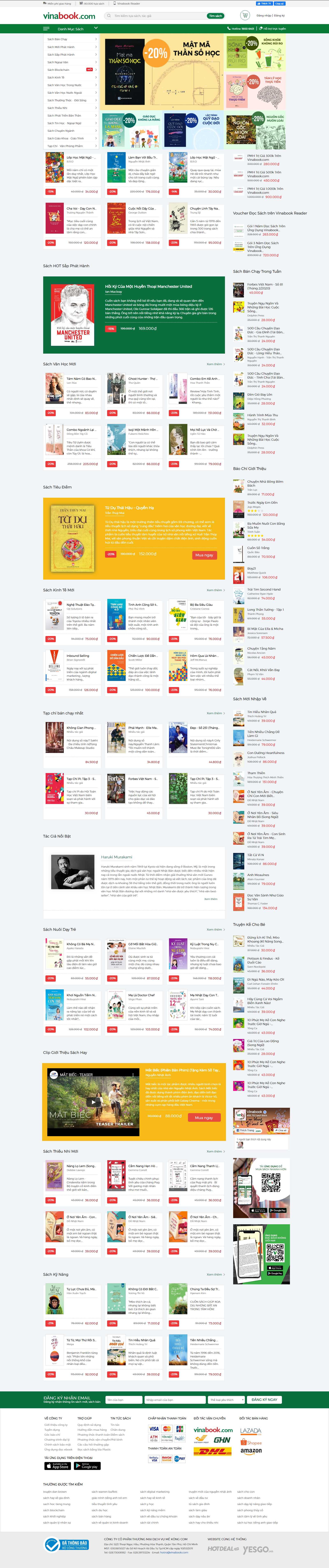 Thiết kế Web nhà sách - www.vinabook.com