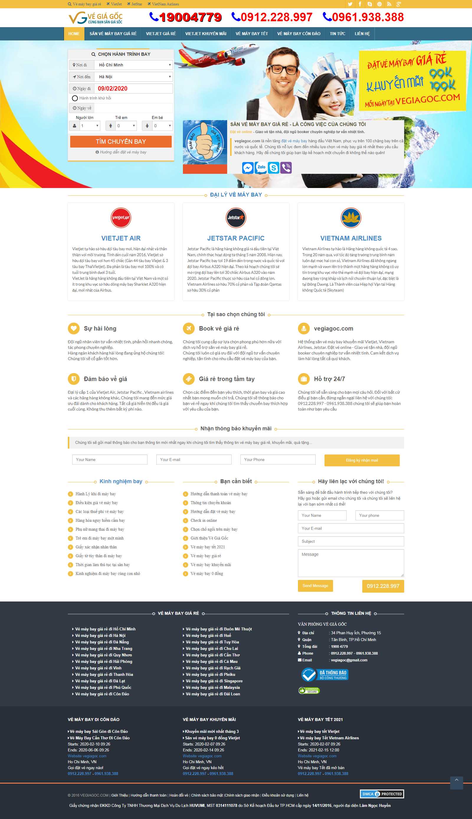 Thiết kế Web bán vé máy bay - vegiagoc.com