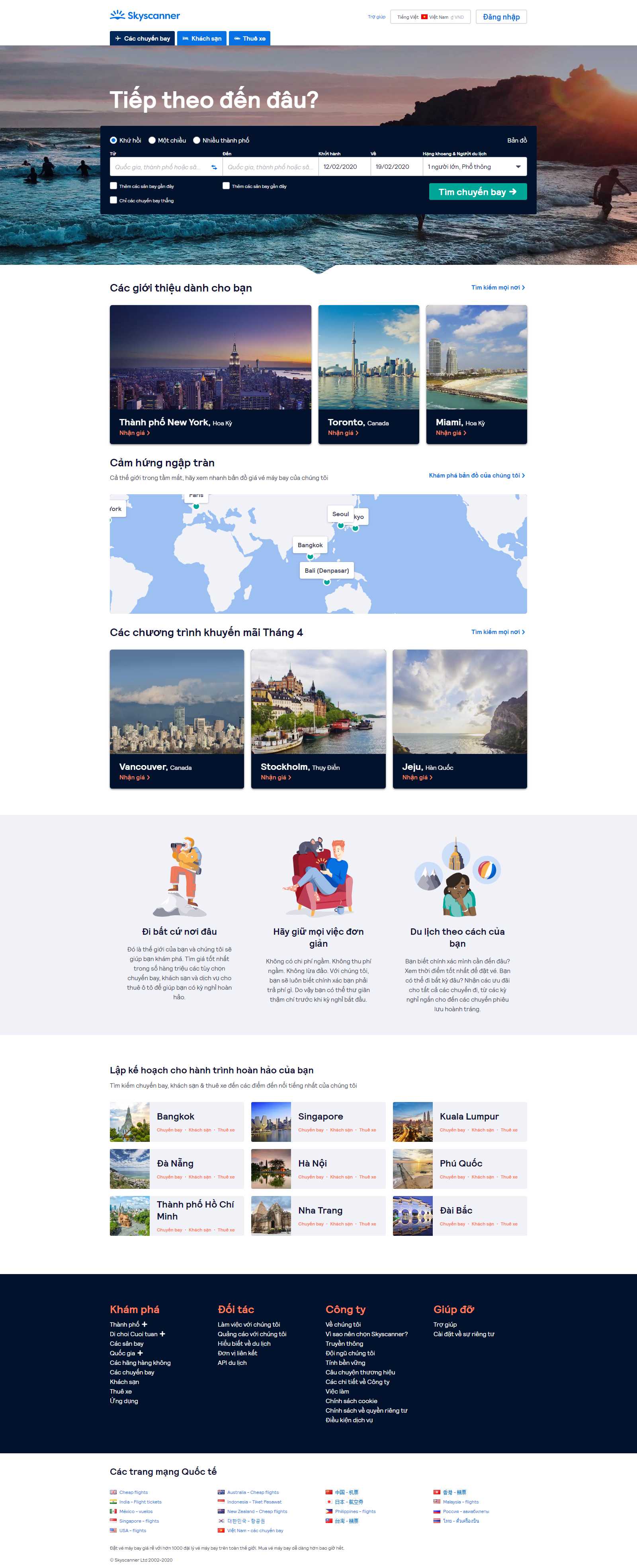 Thiết kế Web wordpress giá rẻ - www.skyscanner.com.vn