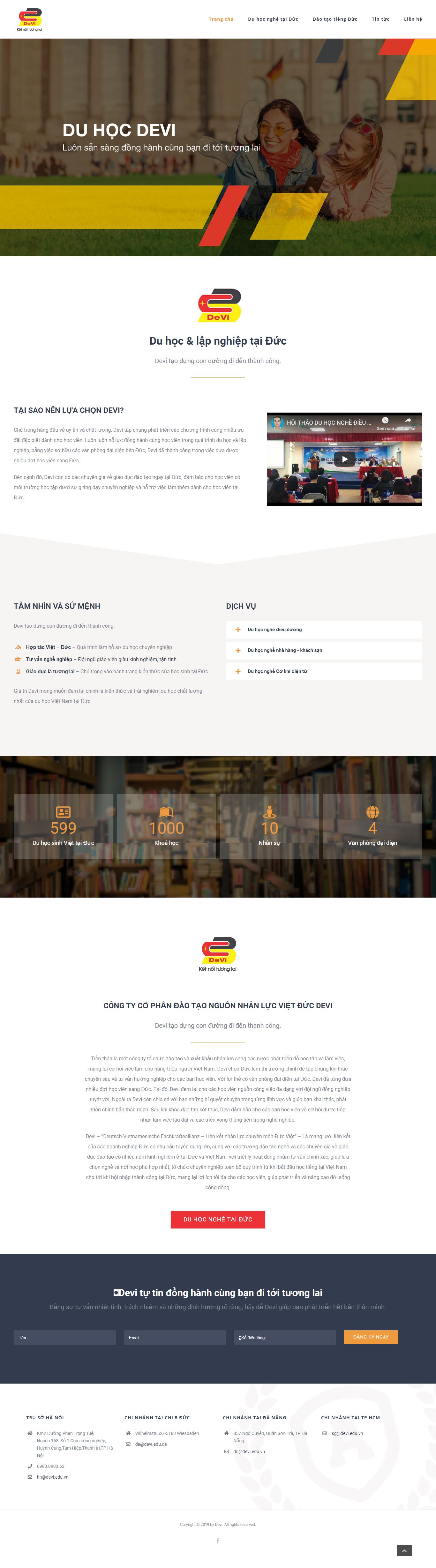 Thiết kế Web mới - devi.edu.vn